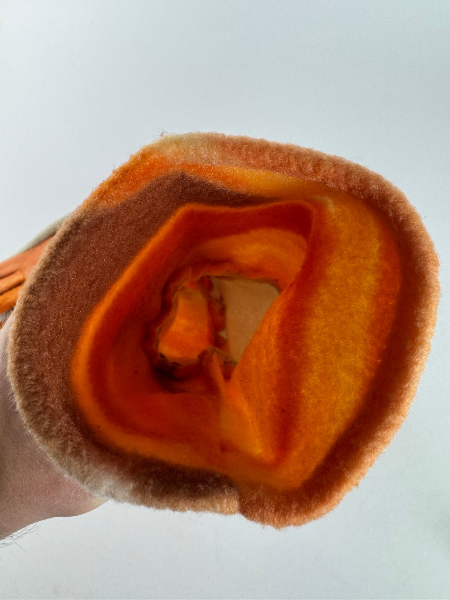 Vintage Courreges Paris Wool Gloves Grey Orange M