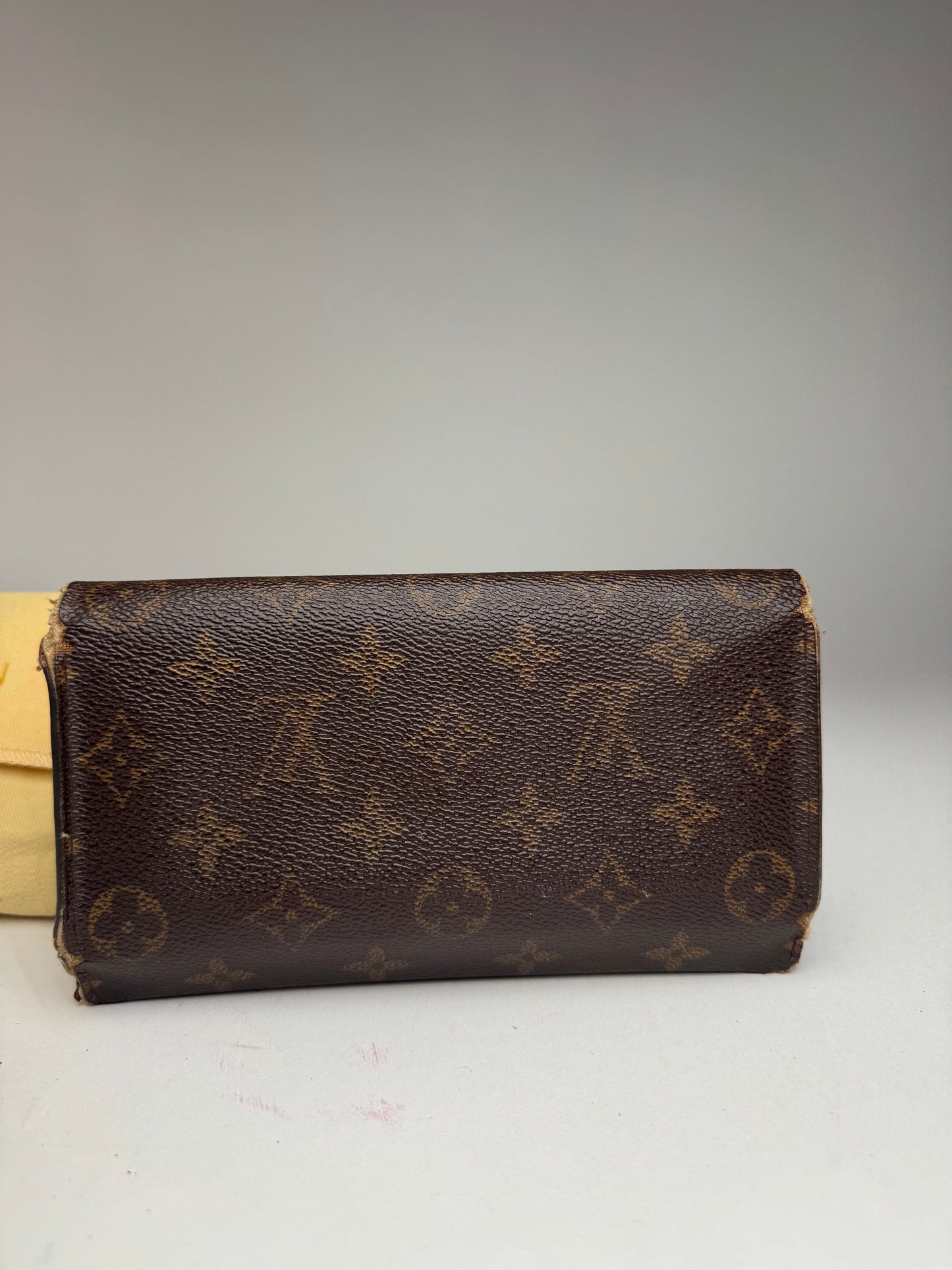 Vintage Louis Vuitton leather monogram wallet brown