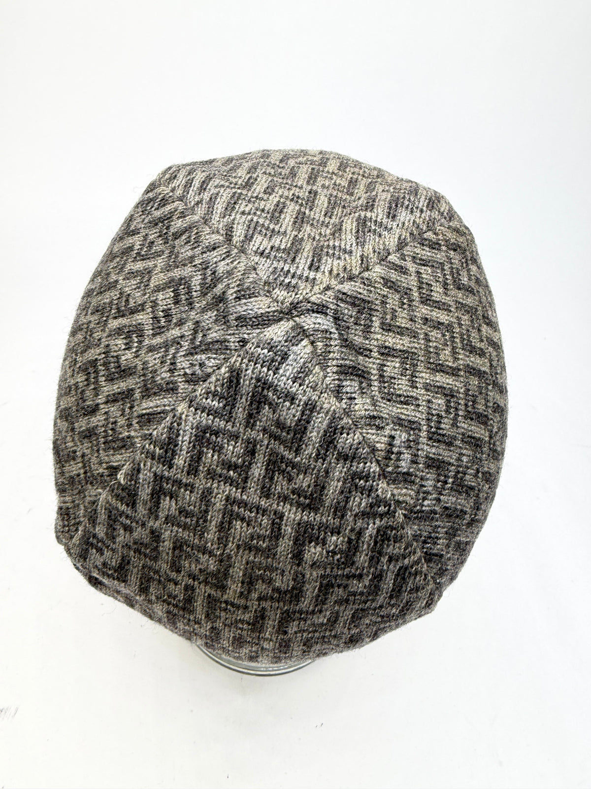 Vintage Fendi Zucca Wool Beanie Hat Grey c. Late 2000s