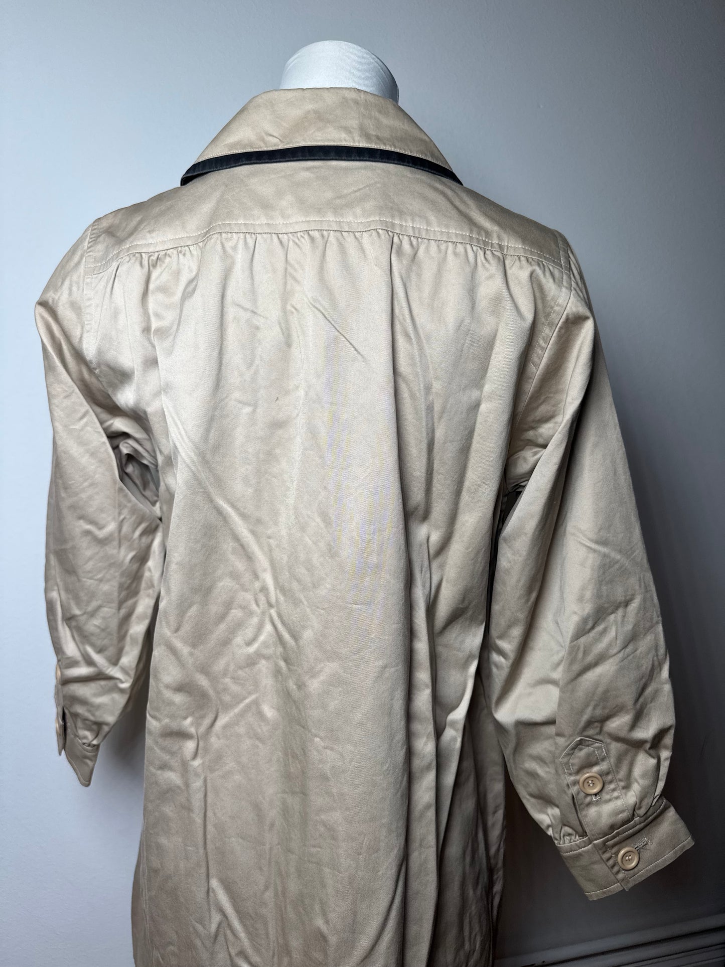 Vintage Yves Saint Laurent Canvas Trenchcoat Beige Black S