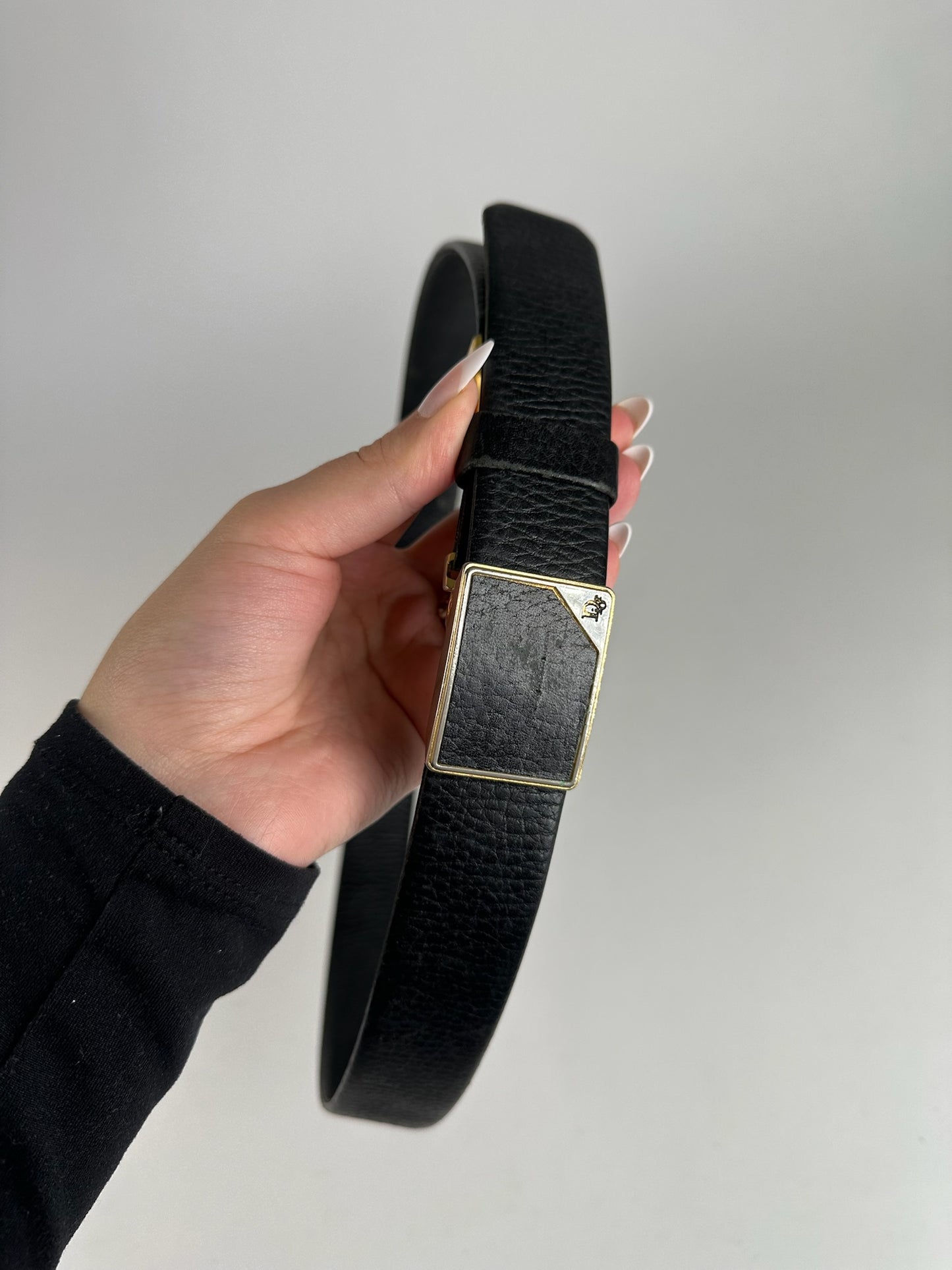 Vintage Dior leather belt black