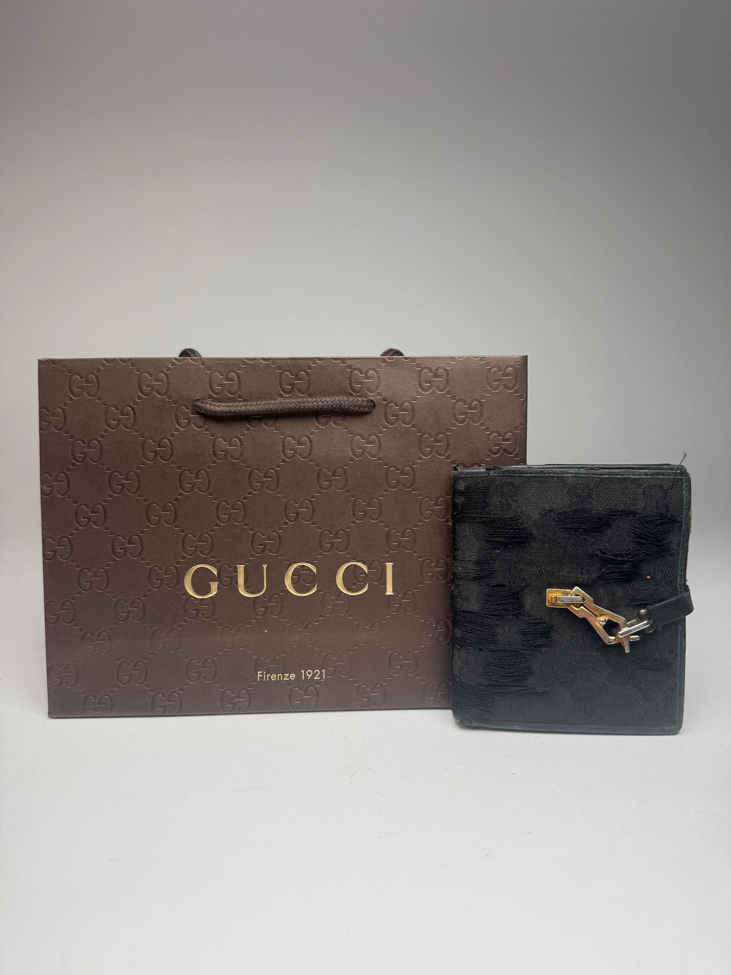 Vintage Gucci Canvas leather wallet black