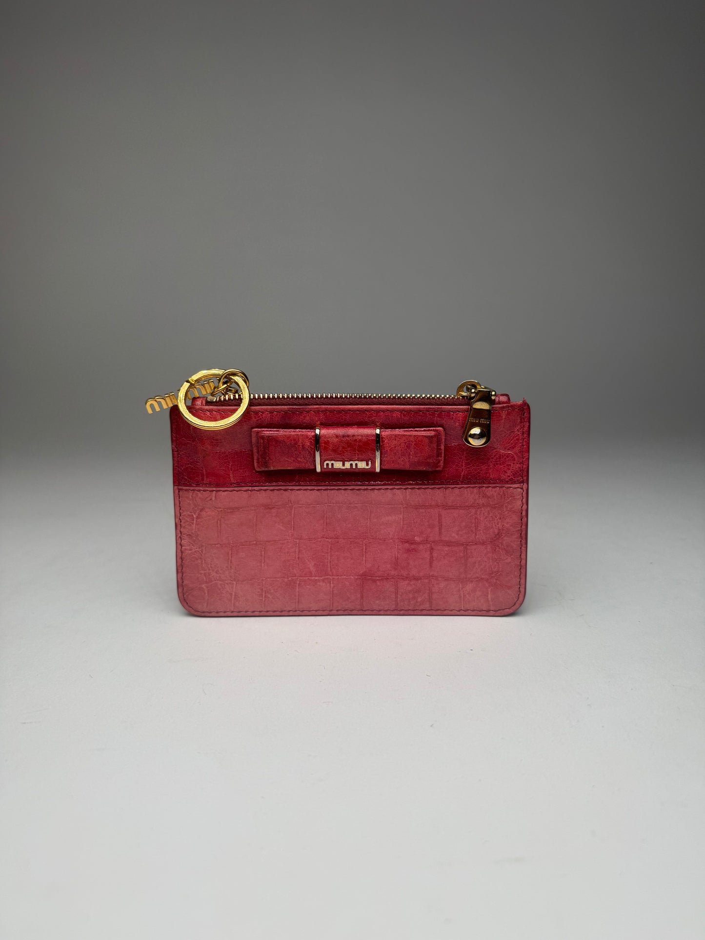 Vintage Miu Miu Leather Card Holder Pink