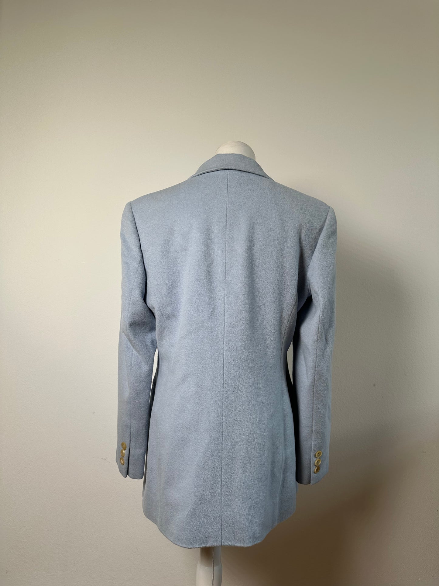 Vintage Celine Cashmere Angora Blazer Light Blue XL