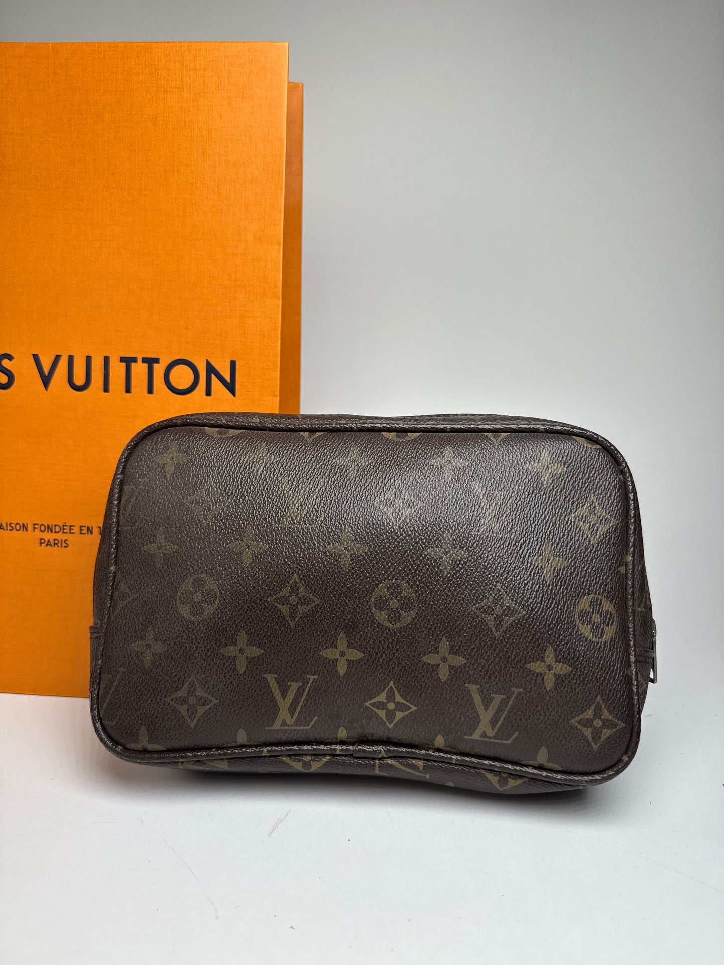 Vintage Louis Vuitton Leather Monogram Clutch Brown