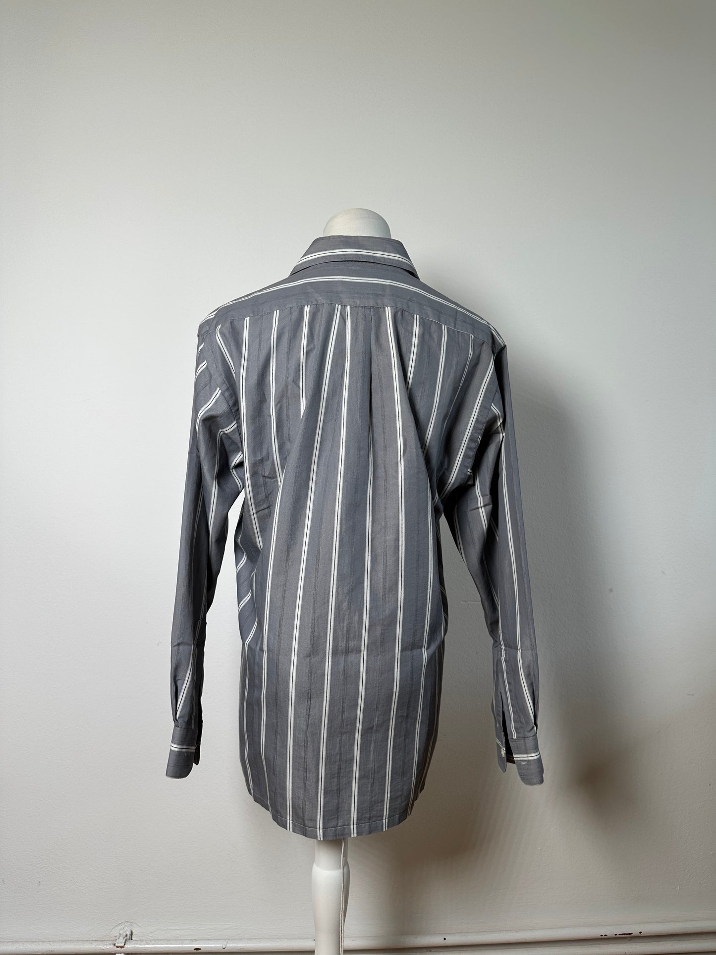 Vintage Dior Men's Cotton Shirt Grey White M
