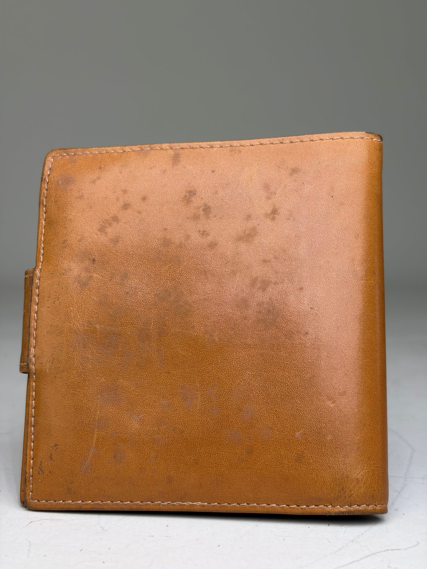 Vintage Celine Smooth Leather Wallet Tan Gold