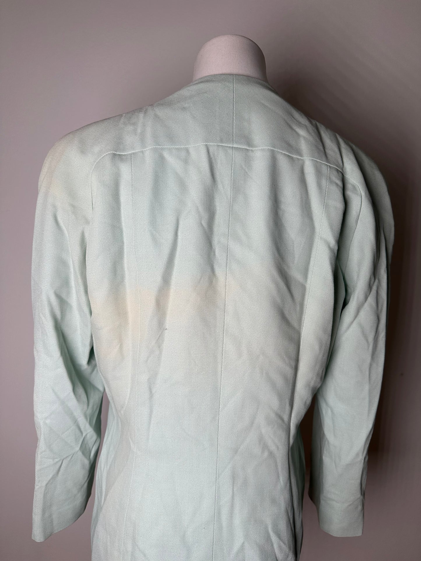 Vintage Dior Cotton Blend Blazer Mint Green XXL