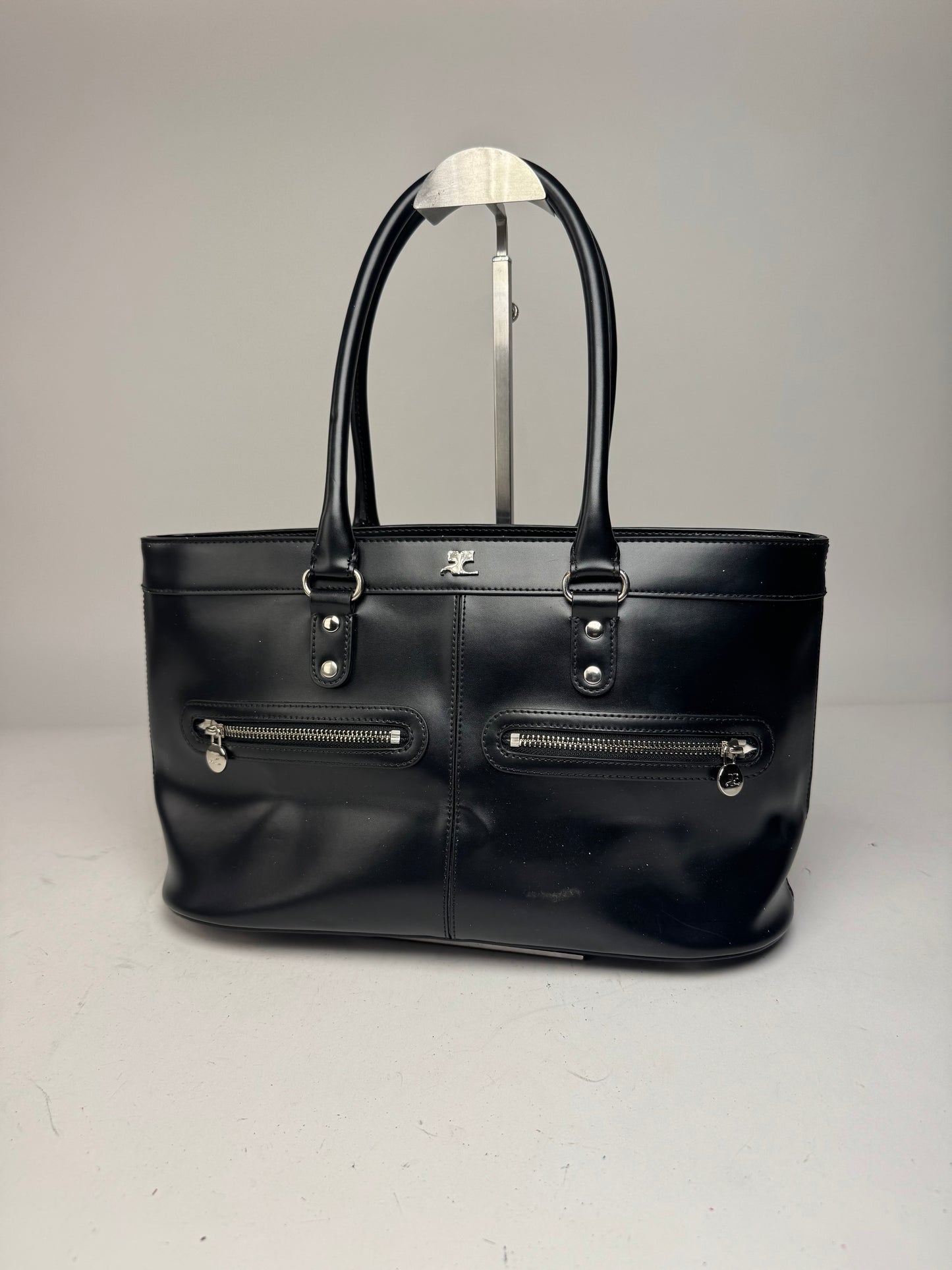 Vintage Courreges Leather Bag Black