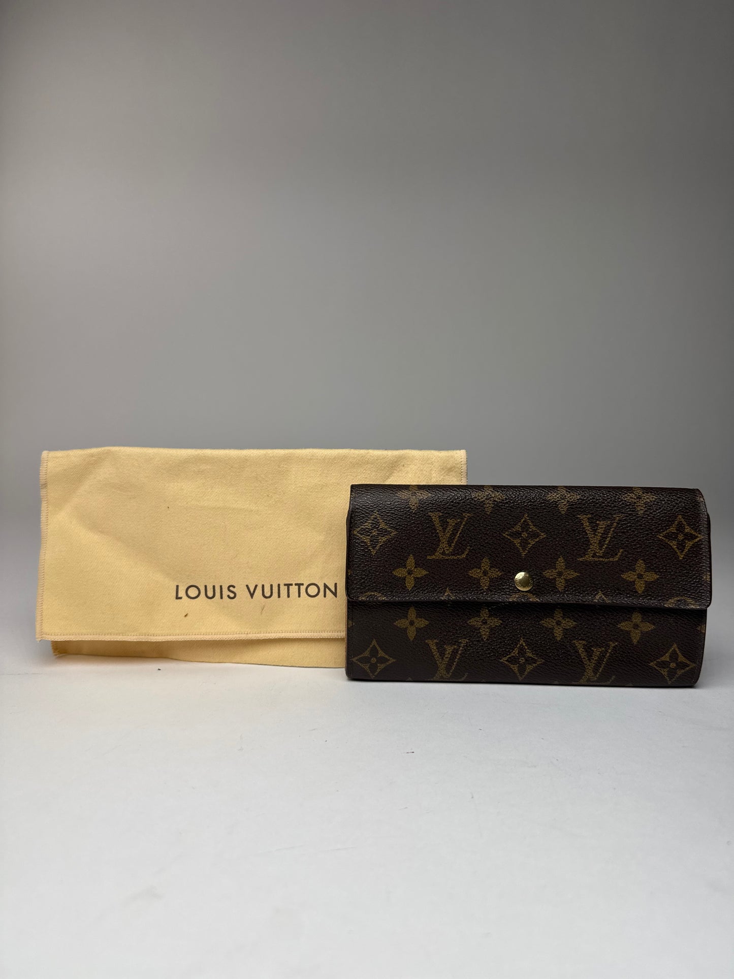 Vintage Louis Vuitton Leather Monogram Wallet Brown