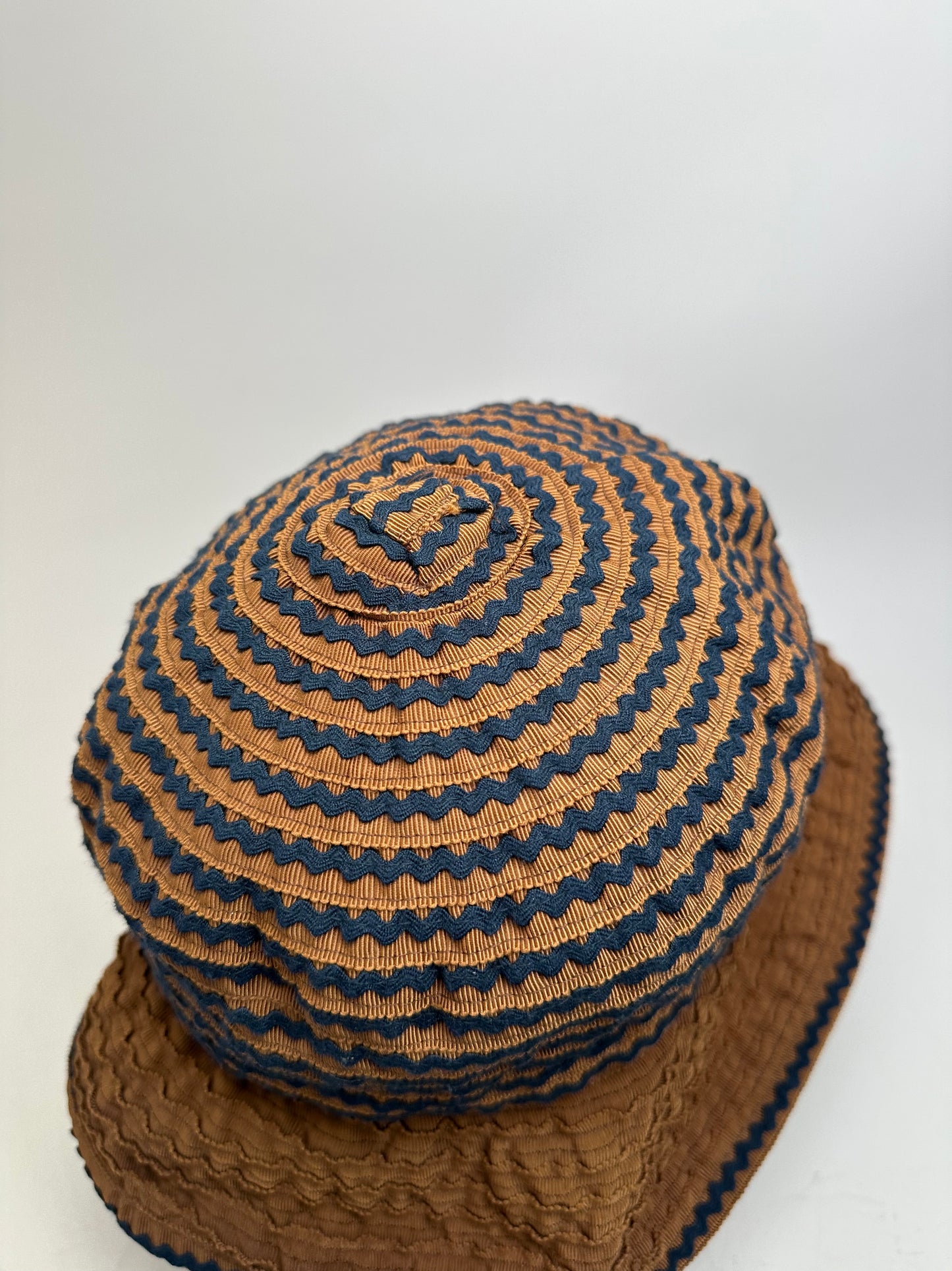 Vintage Givenchy Woven Bucket Hat Rust Navy