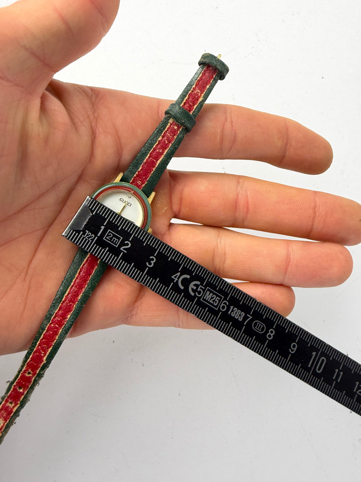 Vintage Gucci Quartz Watch Green-Red Stripe Late 1980s