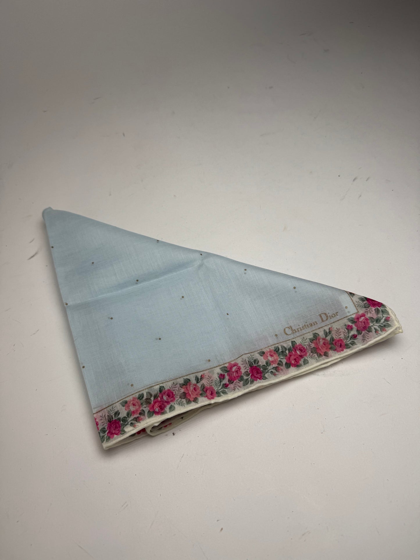 Vintage Dior Floral scarf babyblue