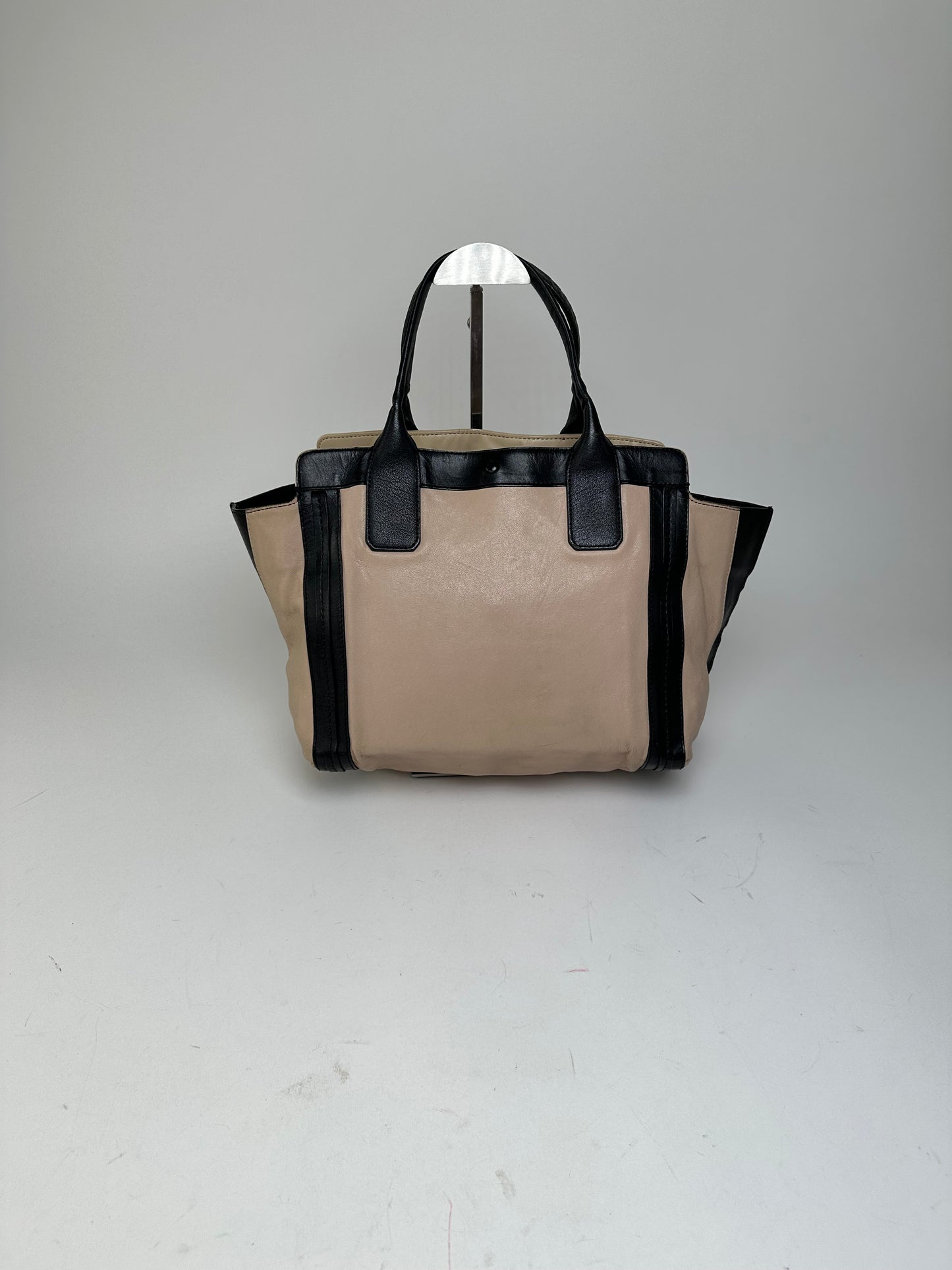 Vintage Chloe Leather Tote Bag Nude Black