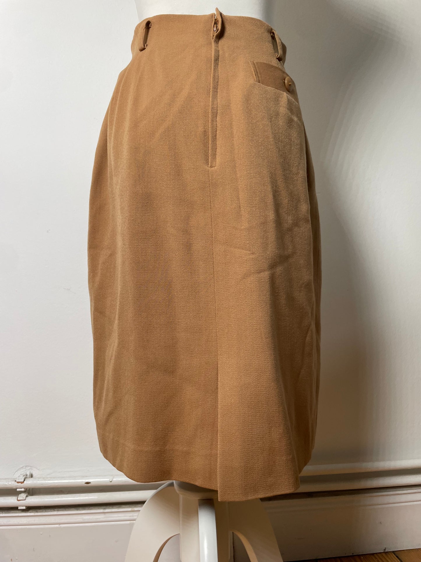 Vintage Dior Wool Skirt Tan M