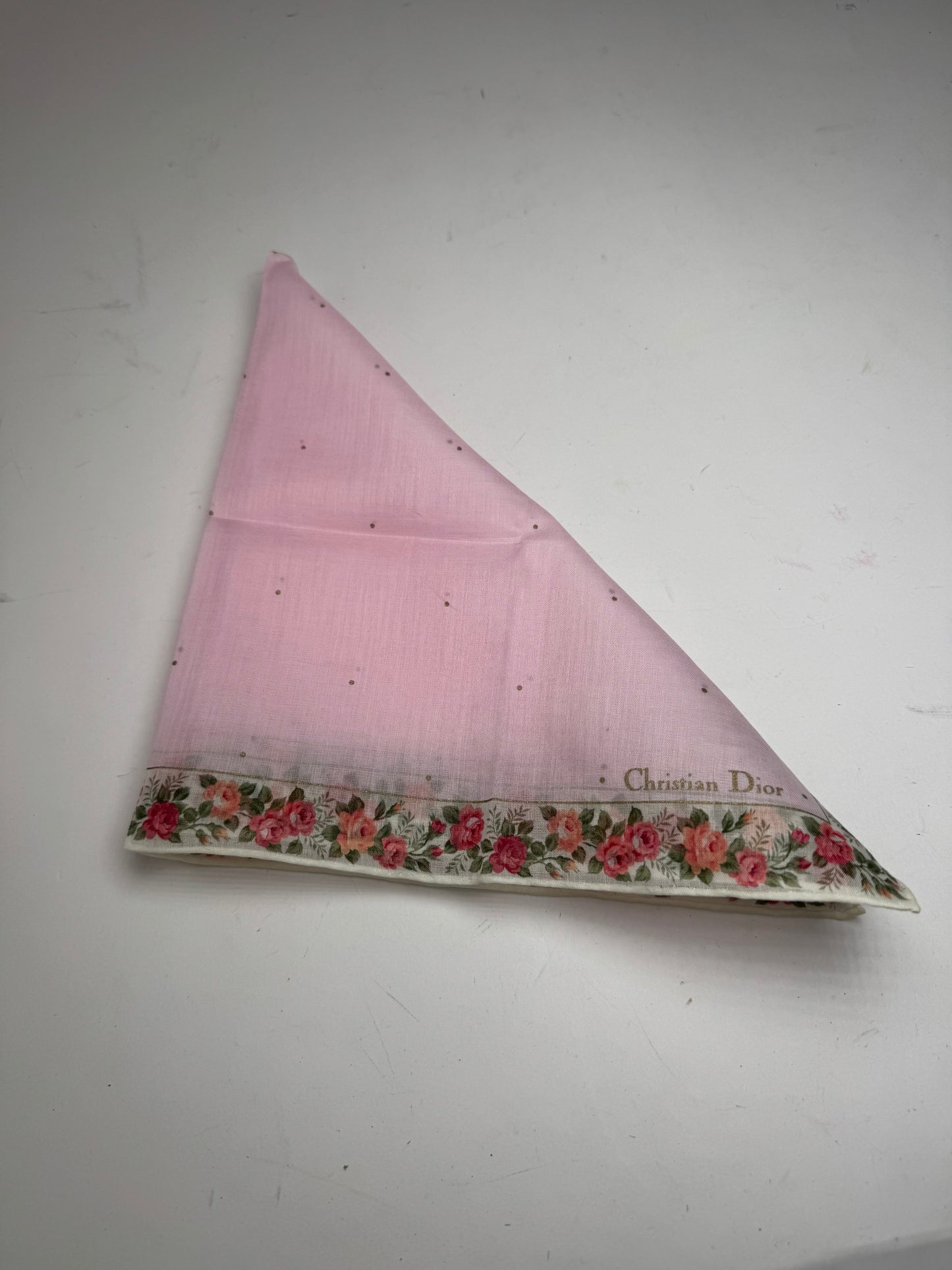Vintage Dior Floral Scarf pink