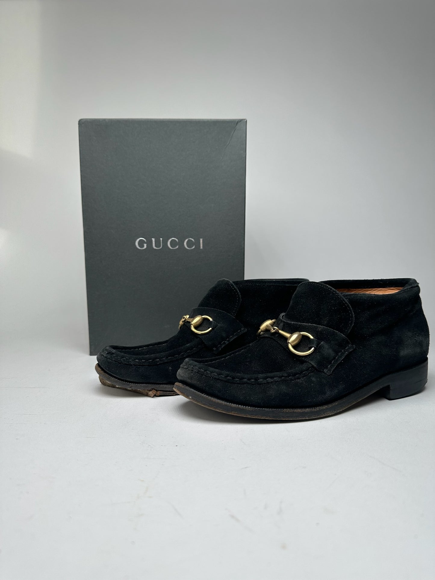 Vintage Gucci Horsebit Suese shoes black