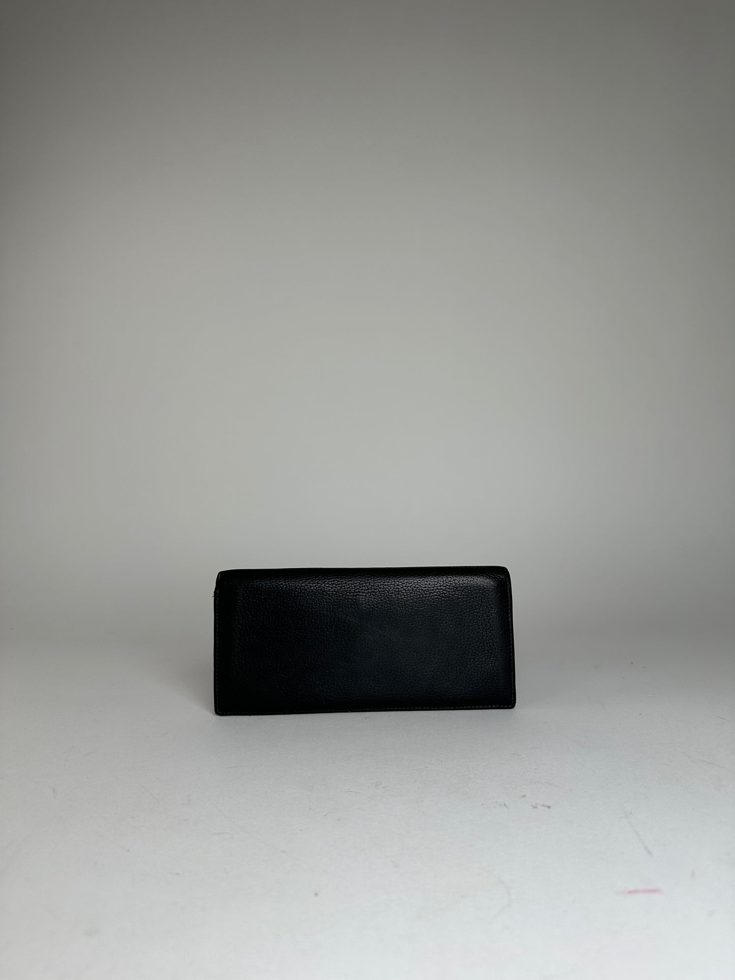 Vintage Loewe Madrid Grained Leather Long Wallet Black