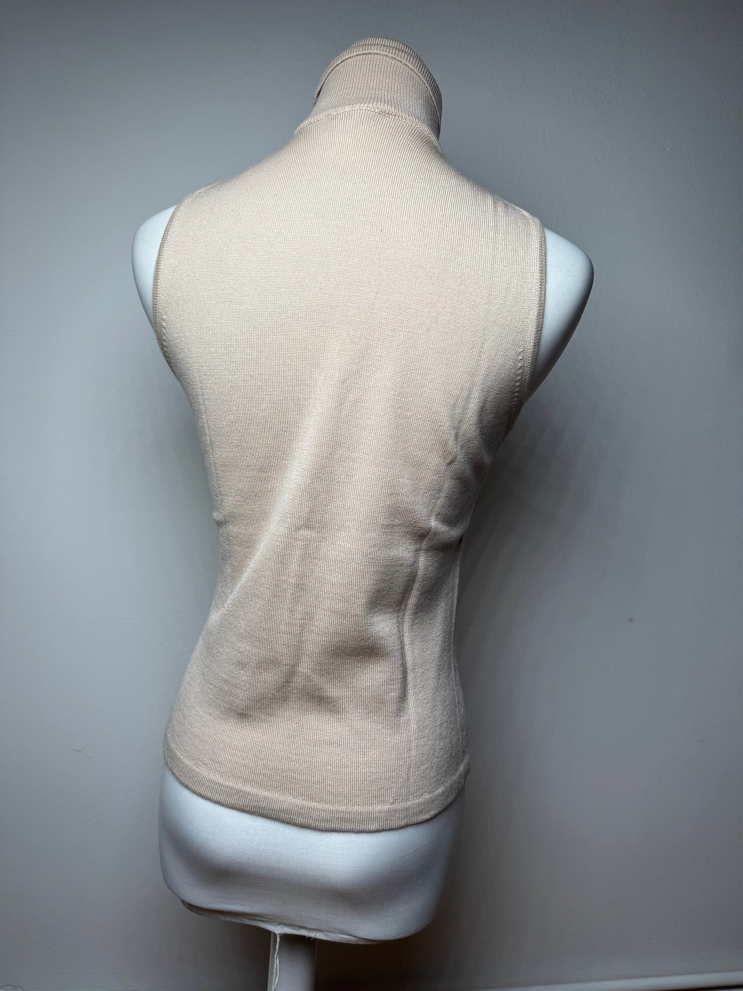 Vintage Gianni Versace Turtle Neck Wool Top beige Brown M