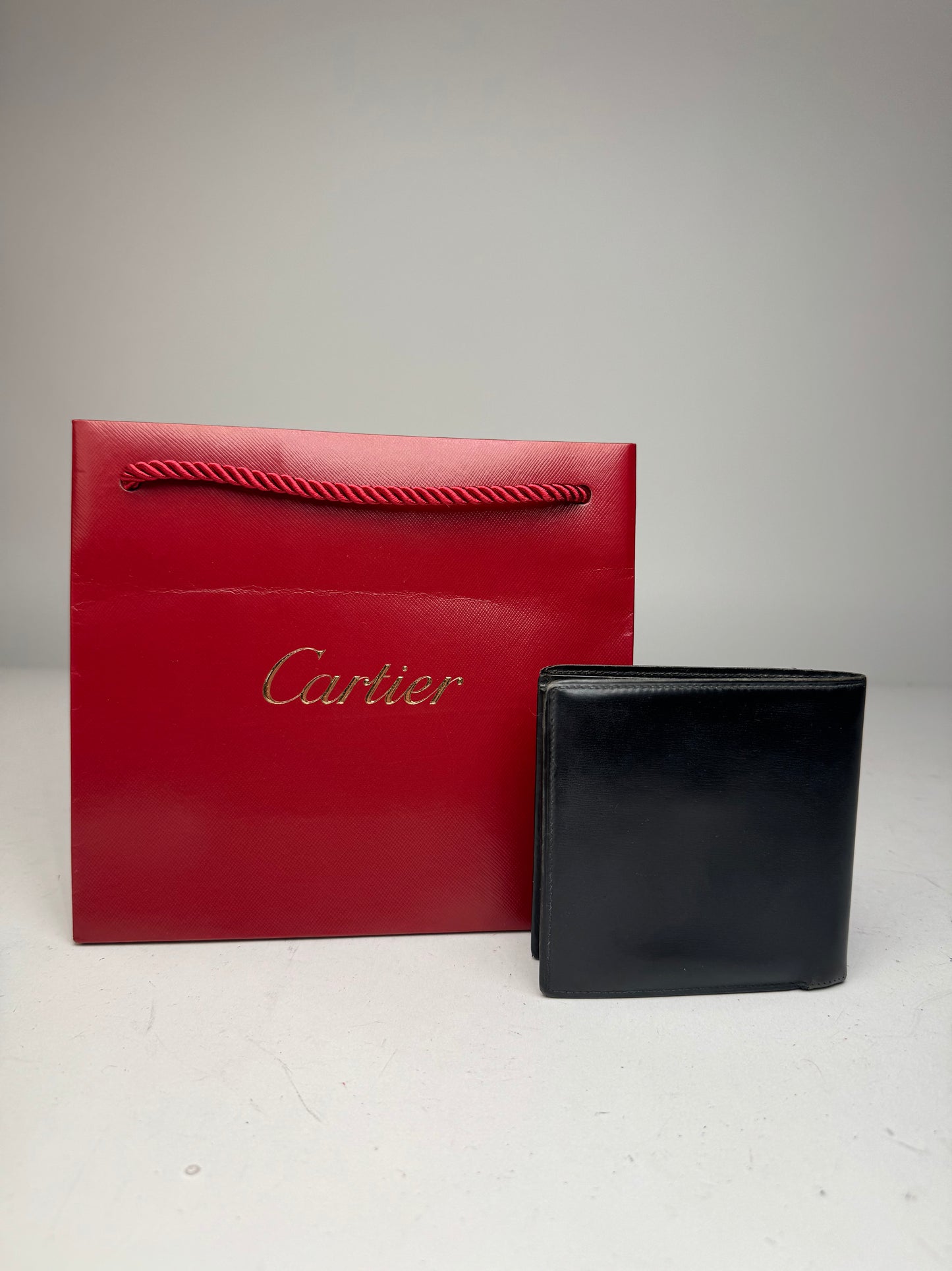 Vintage Cartier Flapable Leather Wallet Black