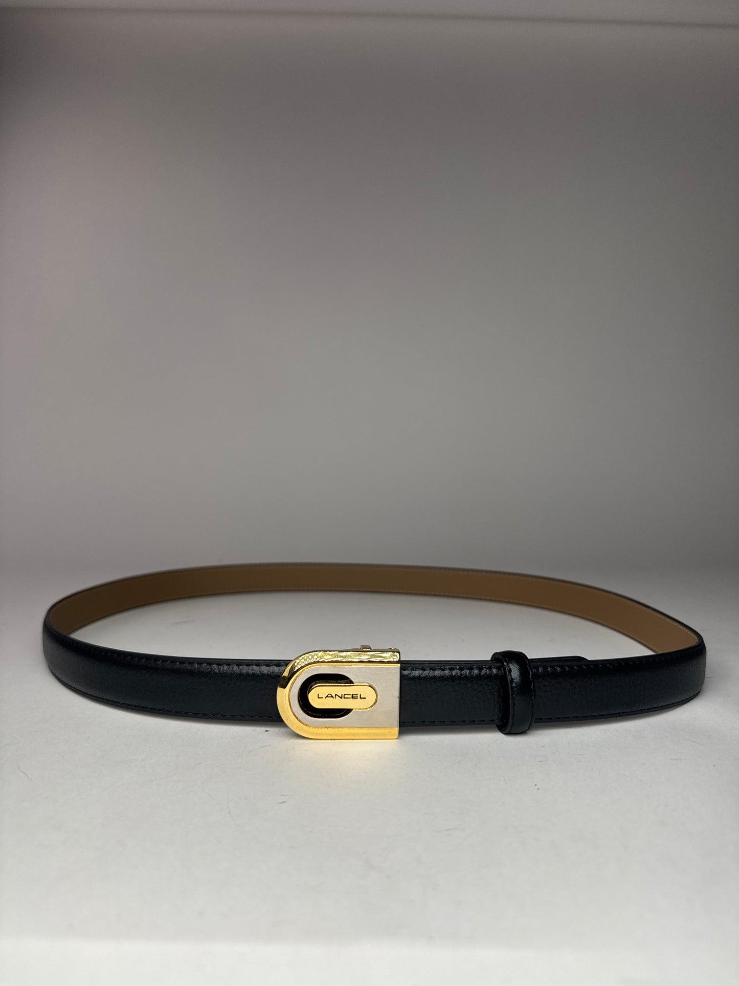 Vintage Lancelot leather belt black