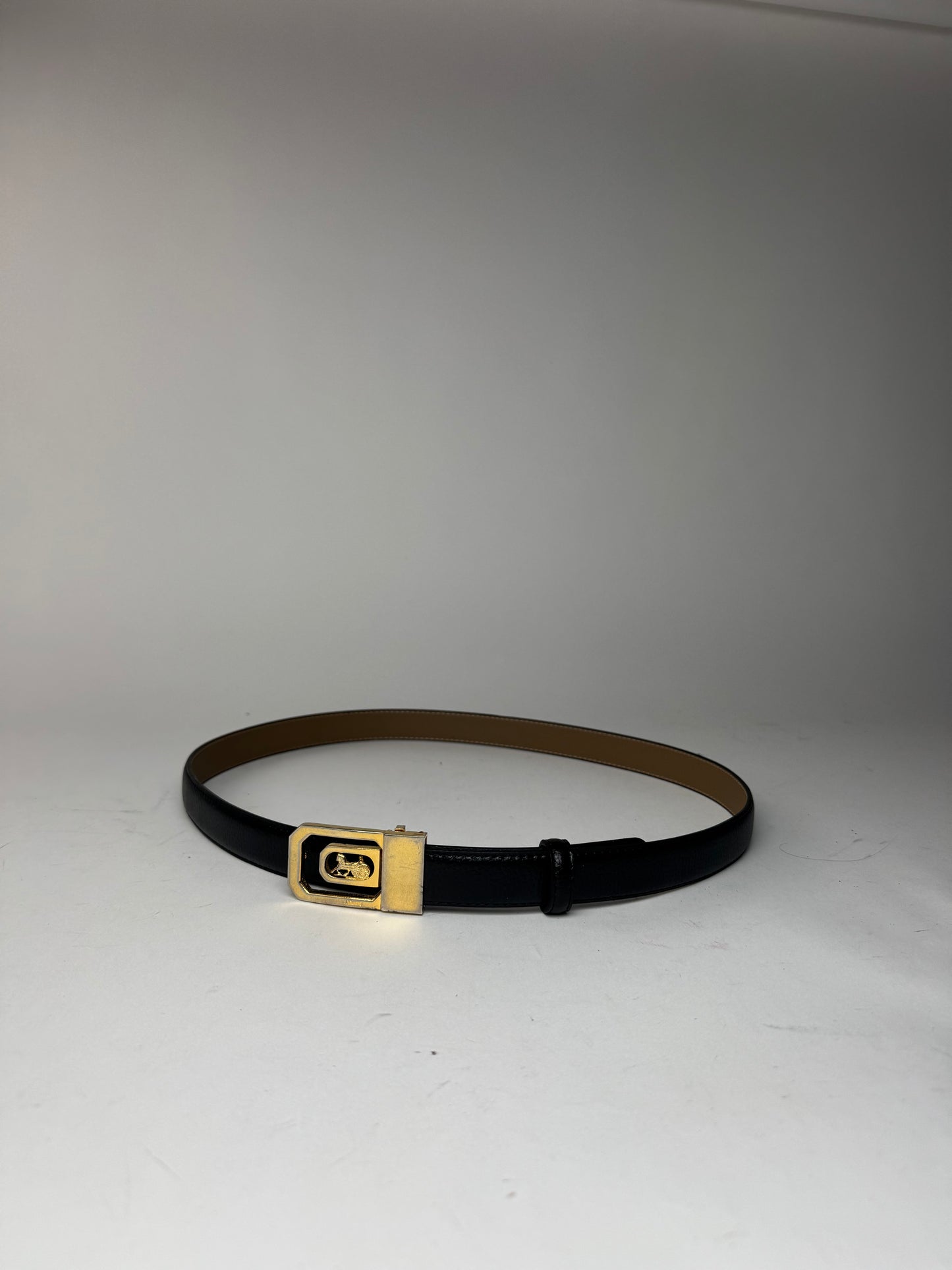 Vintage Celine Paris Leather belt black