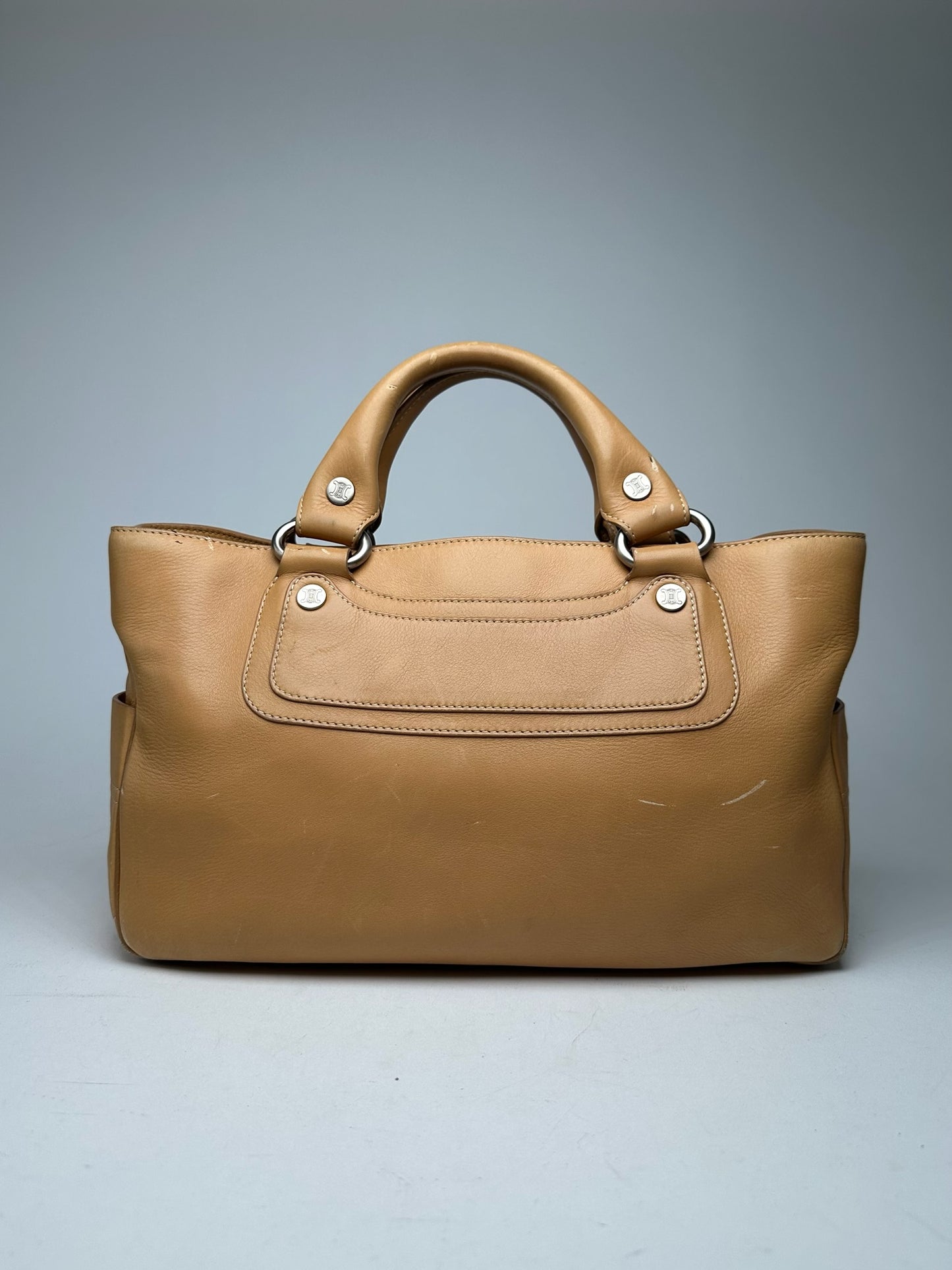 Vintage Celine Paris Leather Handbag beige