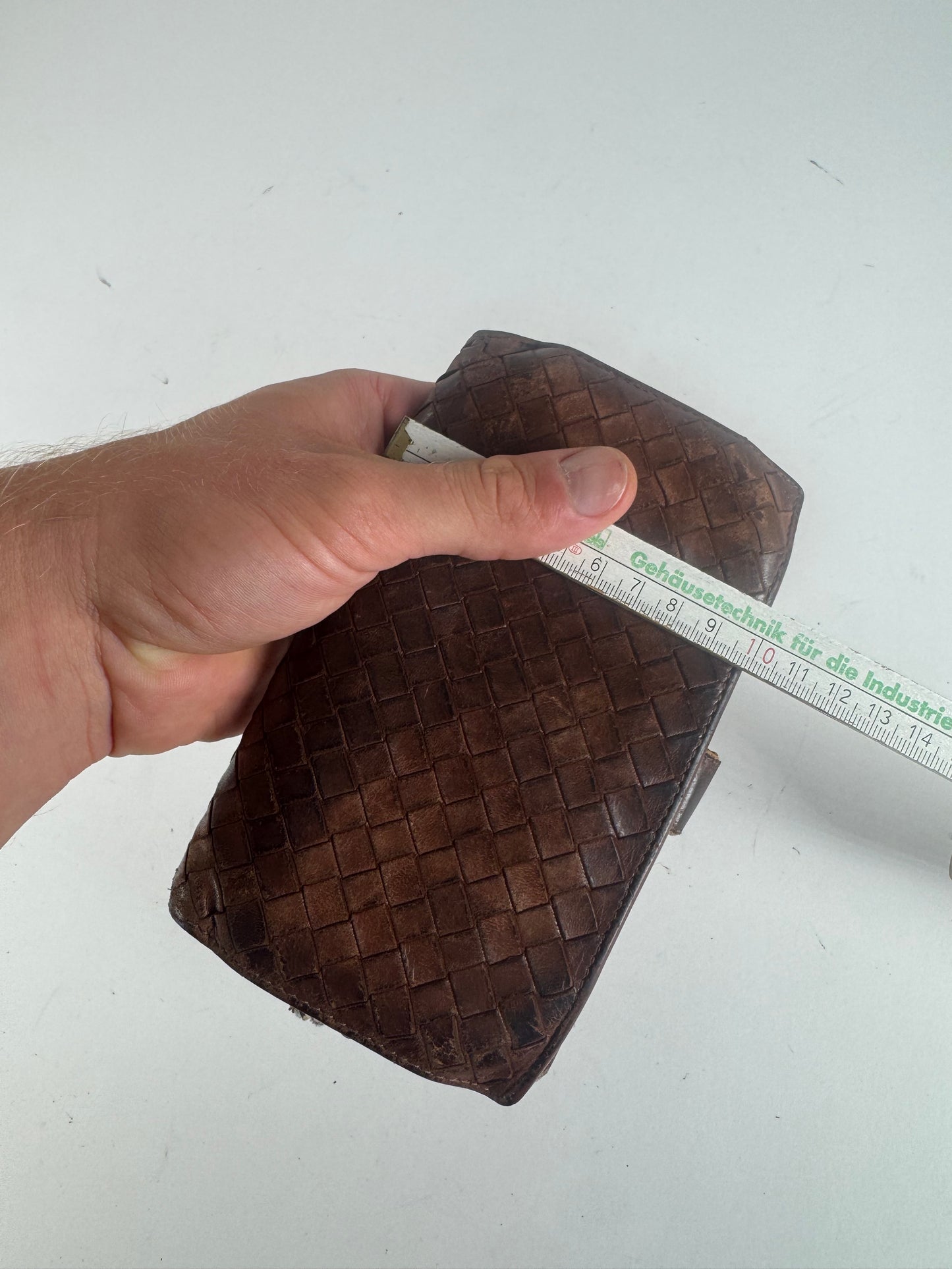 Vintage Bottega Veneta Intrecciato Leather wallet Brown orange