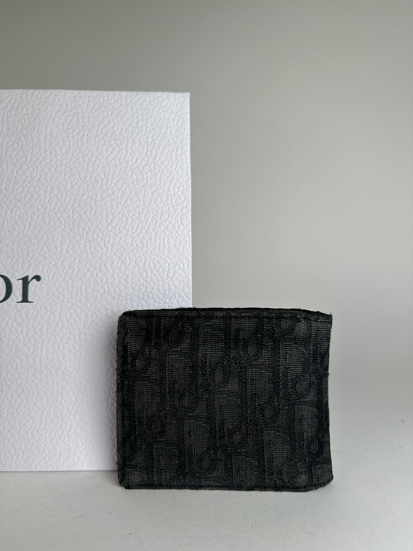Vintage Dior Oblique Monogram Canvas Bifold Wallet Black