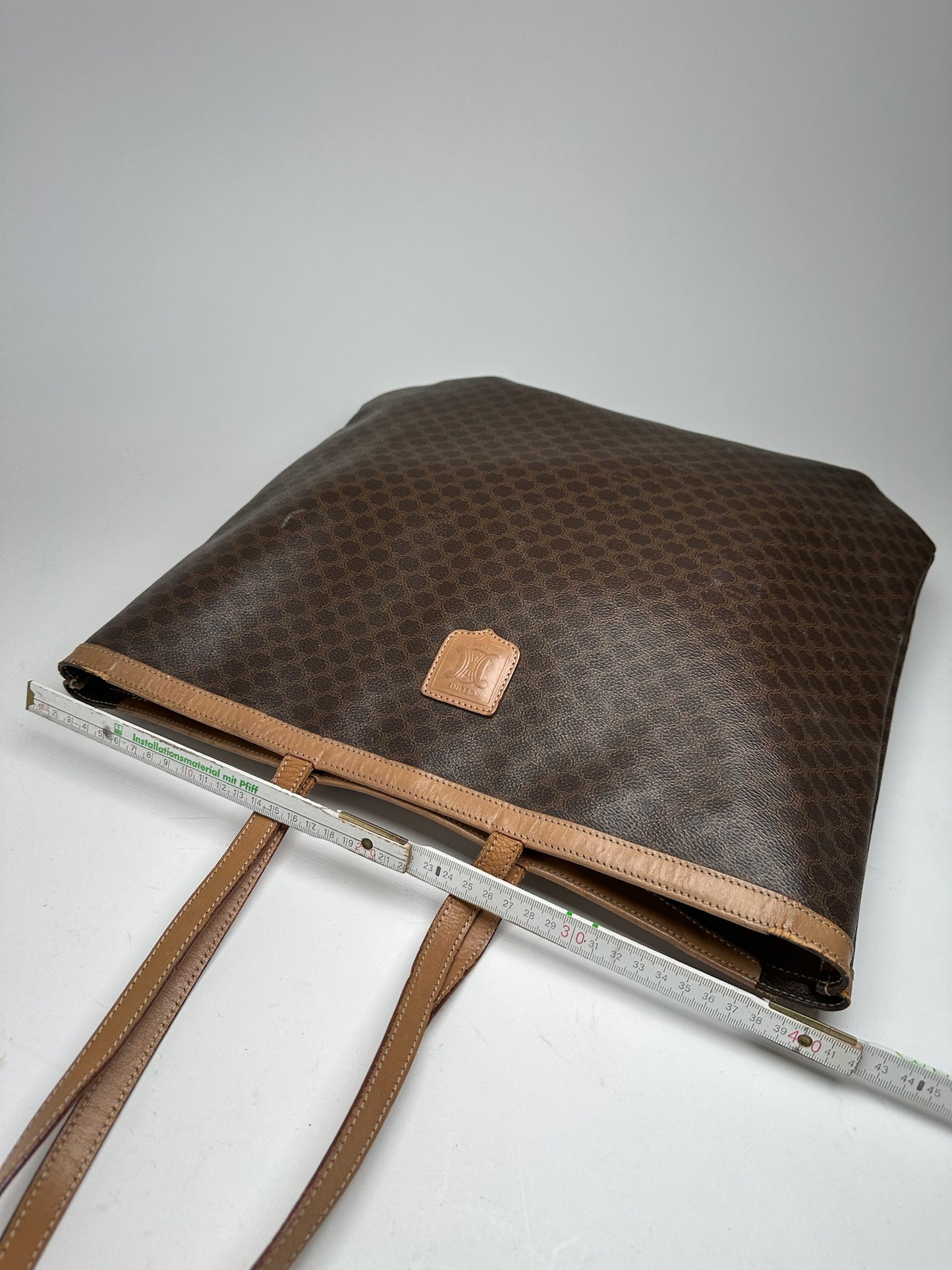 Vintage Celine Paris Big Bag leather monogram shopper brown