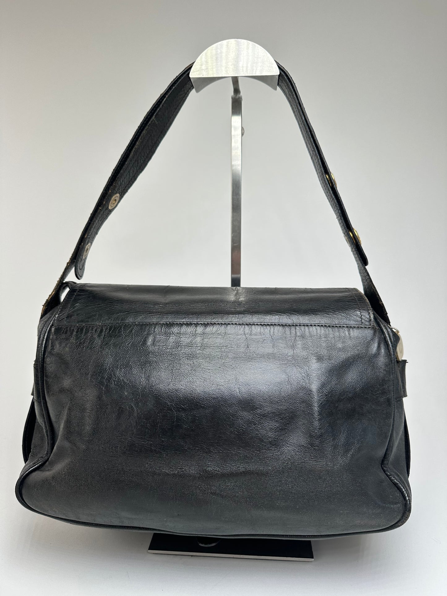 Vintage Celine Paris Multiway Leather Handbag Black