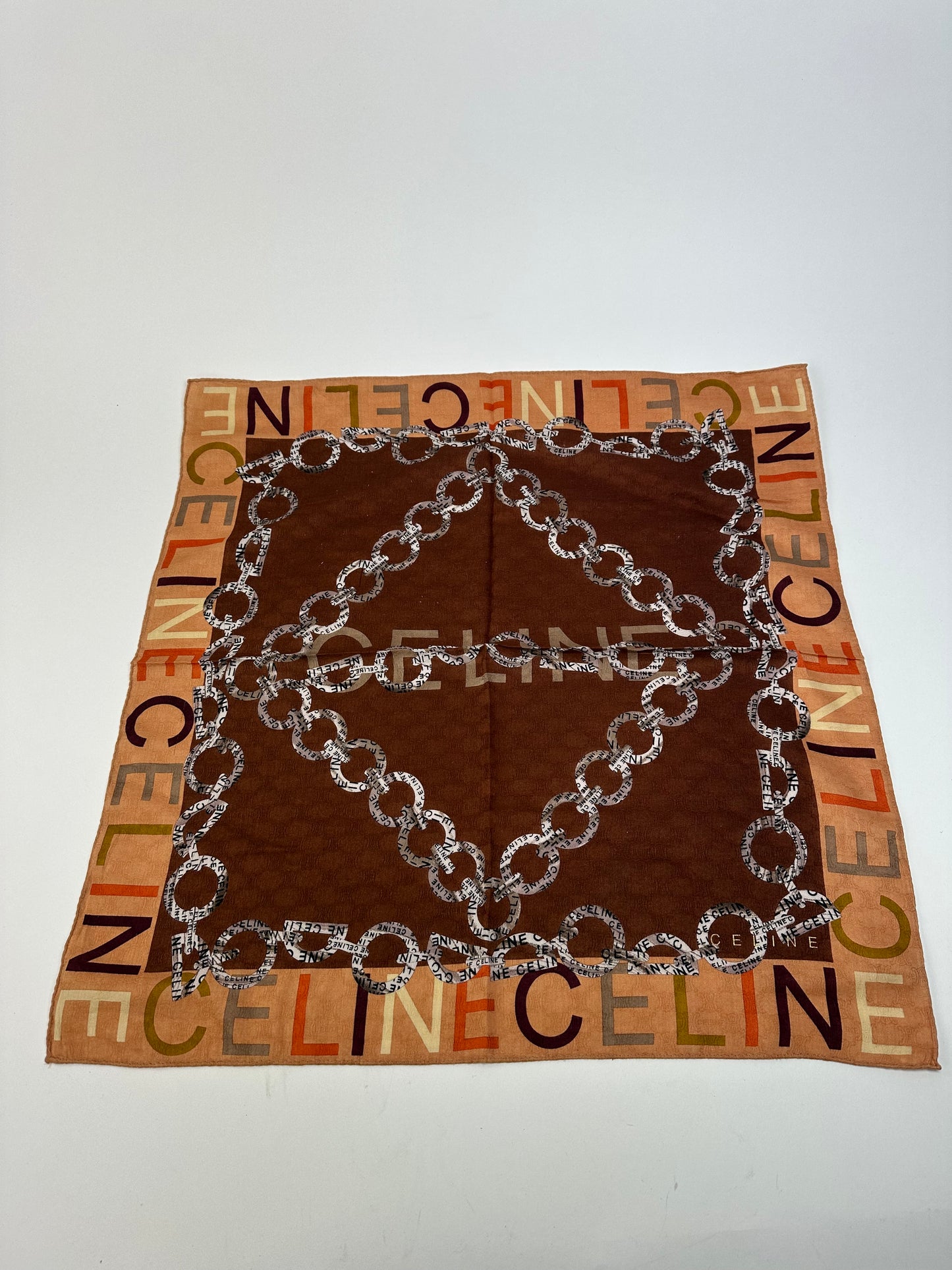 Vintage Celine Paris Triomphe Scarf Brown