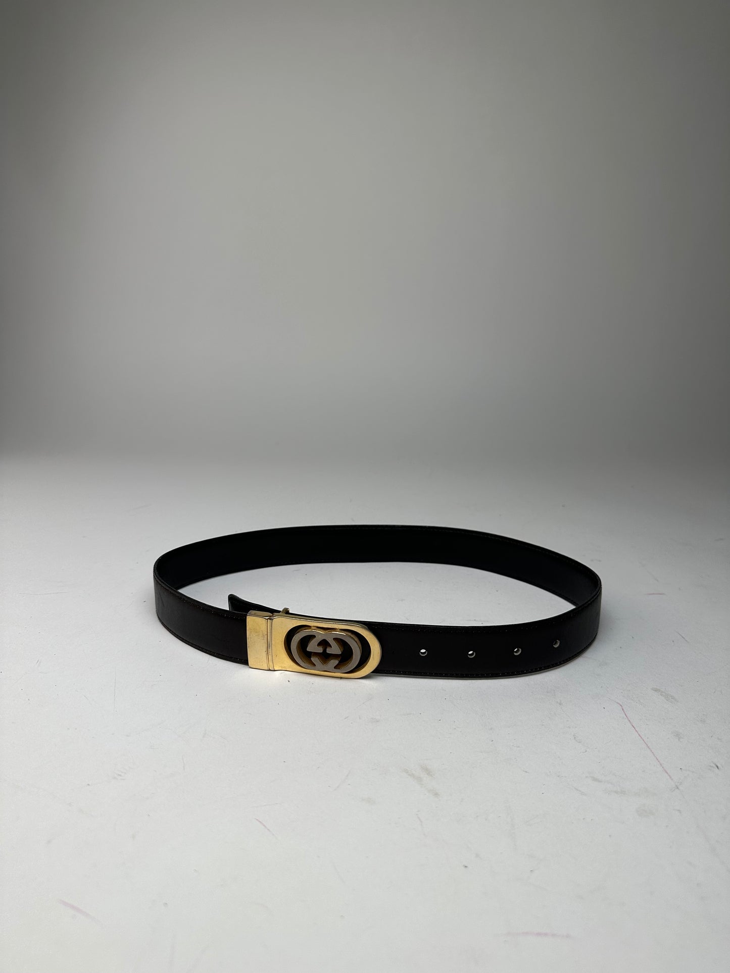 Vintage Gucci GG Leather Belt Brown