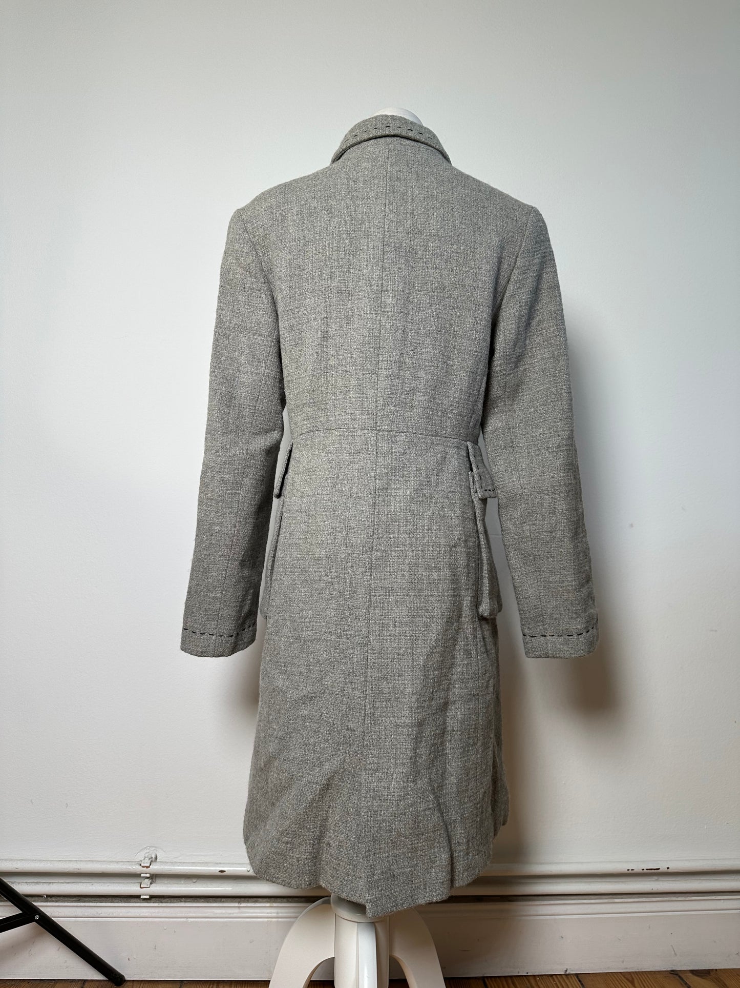 Vintage Balenciaga Wool Blend Coat Light Grey M