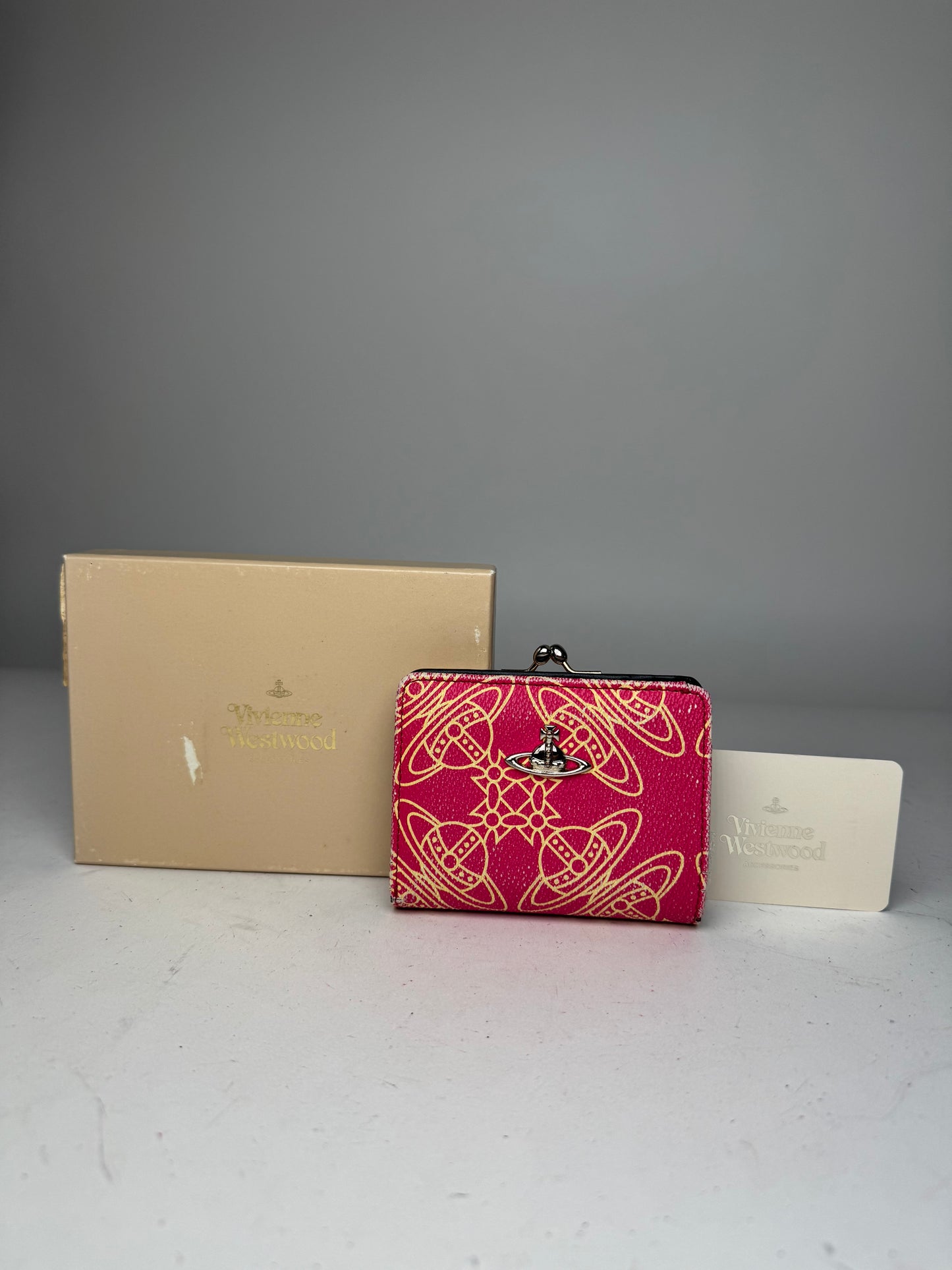 Vintage Vivienne Westwood Leather Wallet Red Beige