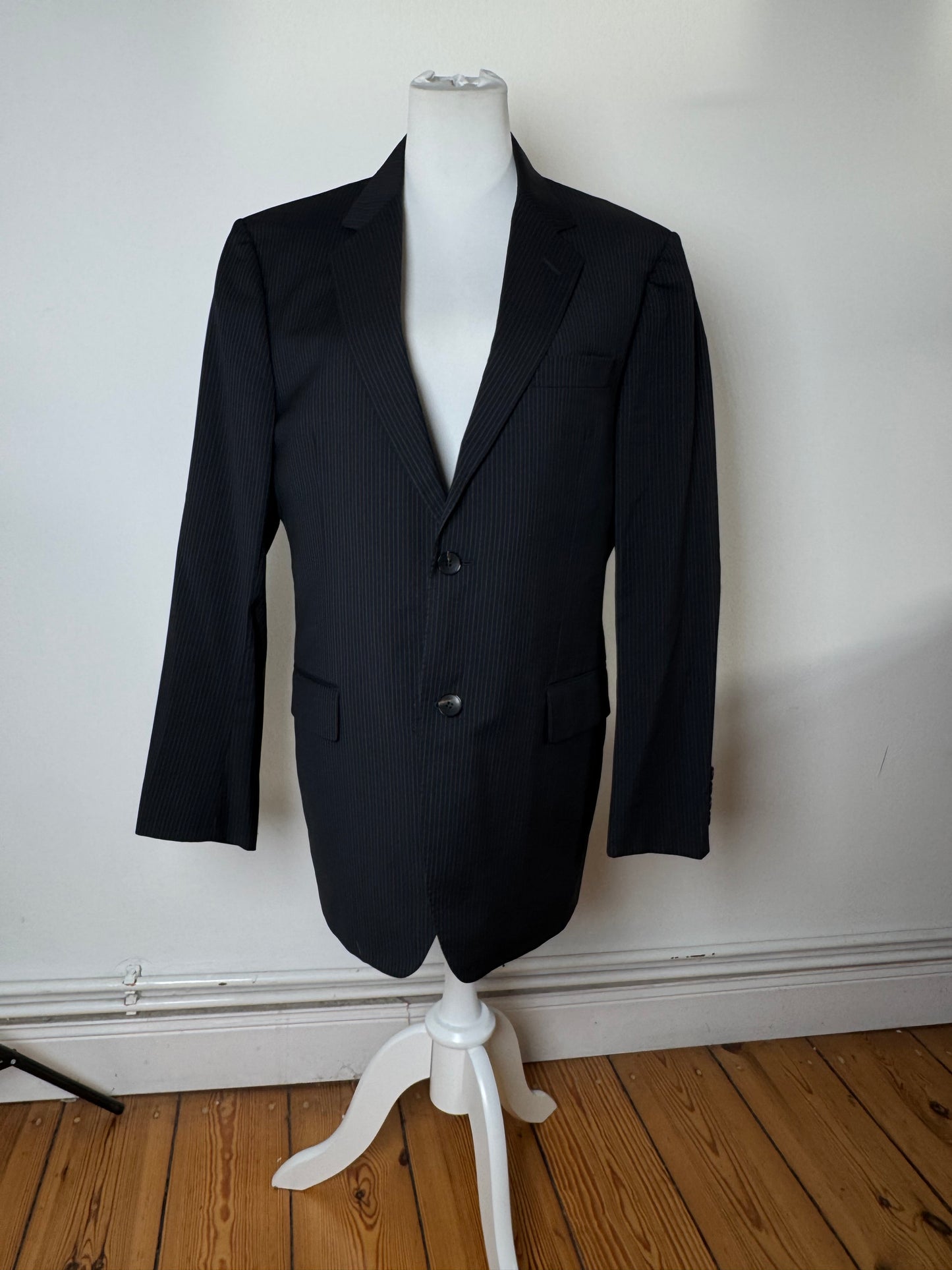 Vintage Gucci Men’s Blazer Black Grey Striped 48/M