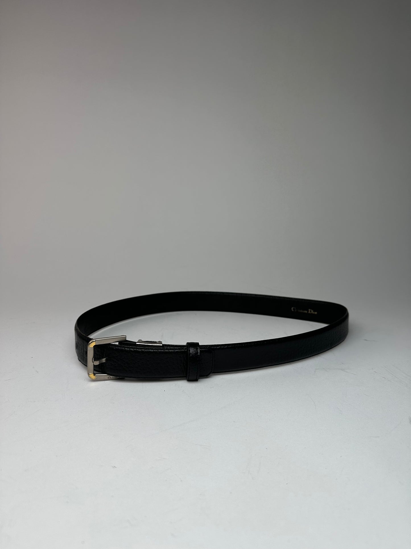 Vintage Dior Leather Belt Black