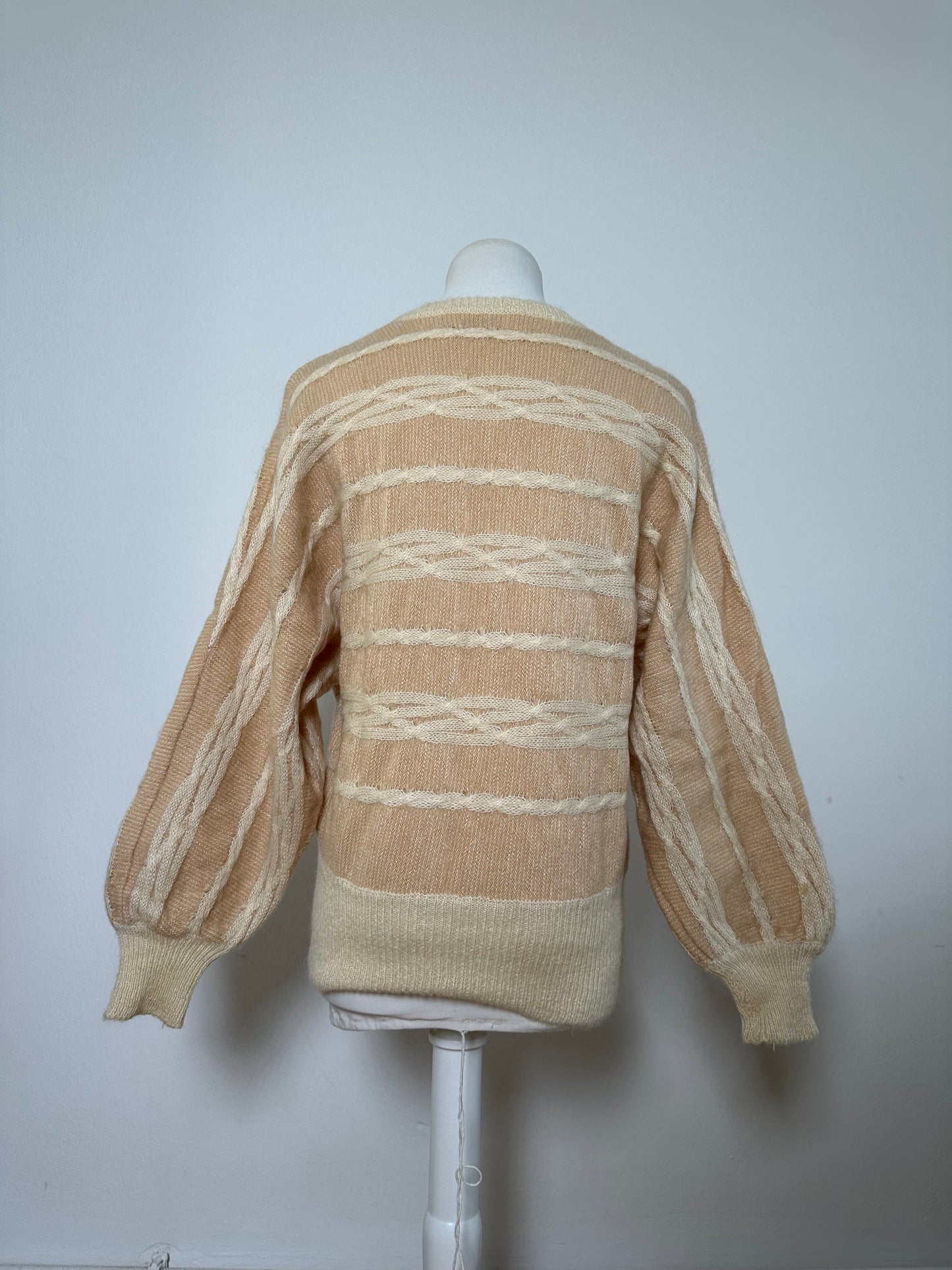 Vintage Dior Mohair Knit Sweater Beige Cream M