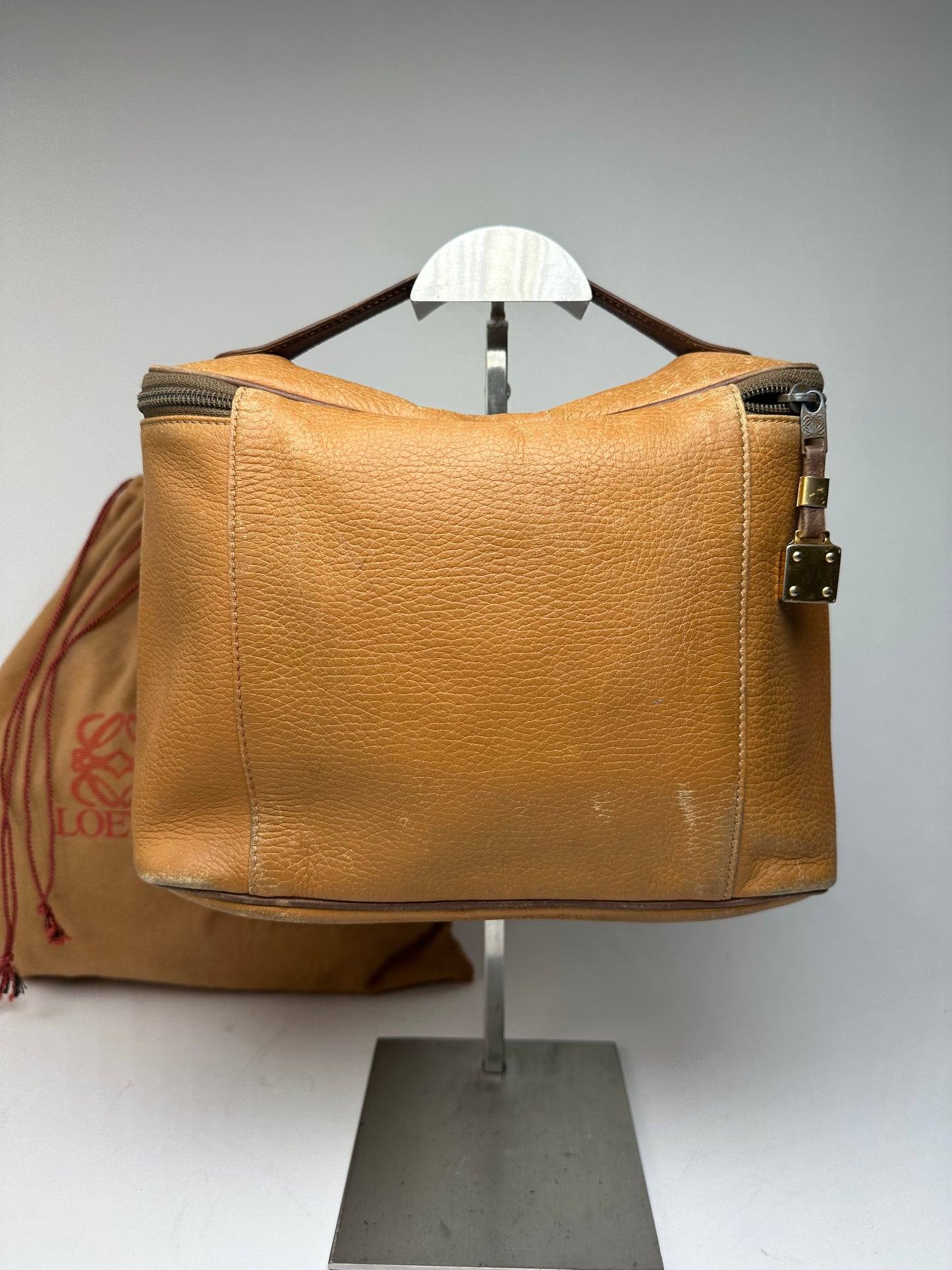 Vintage Loewe Madrid Leather Handbag Orange
