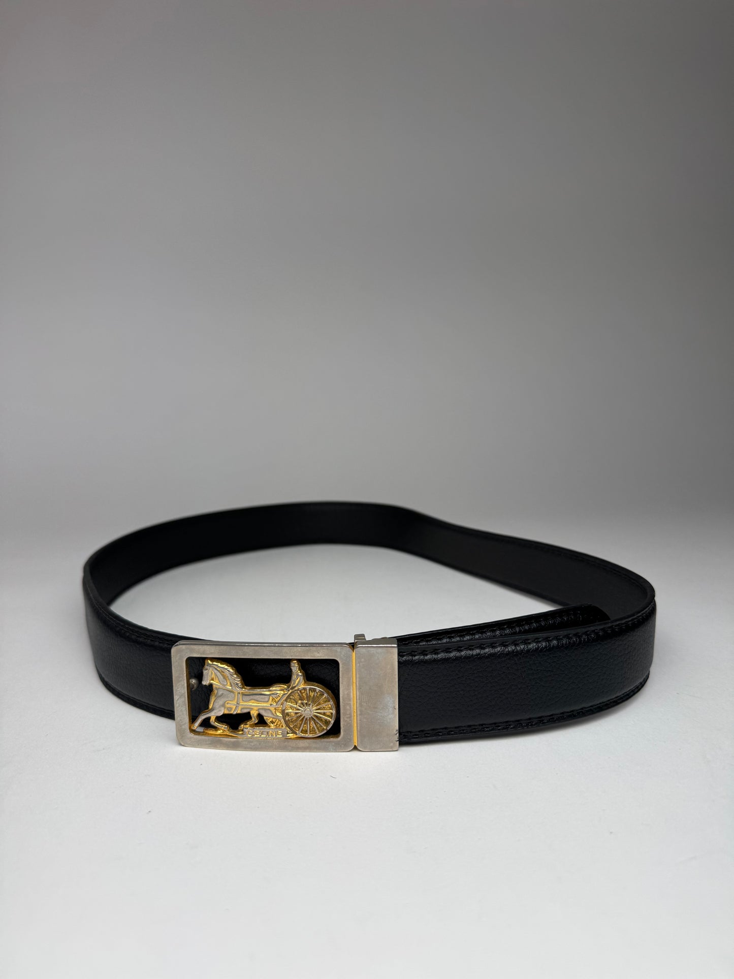 Vintage Celine Paris Leather belt black