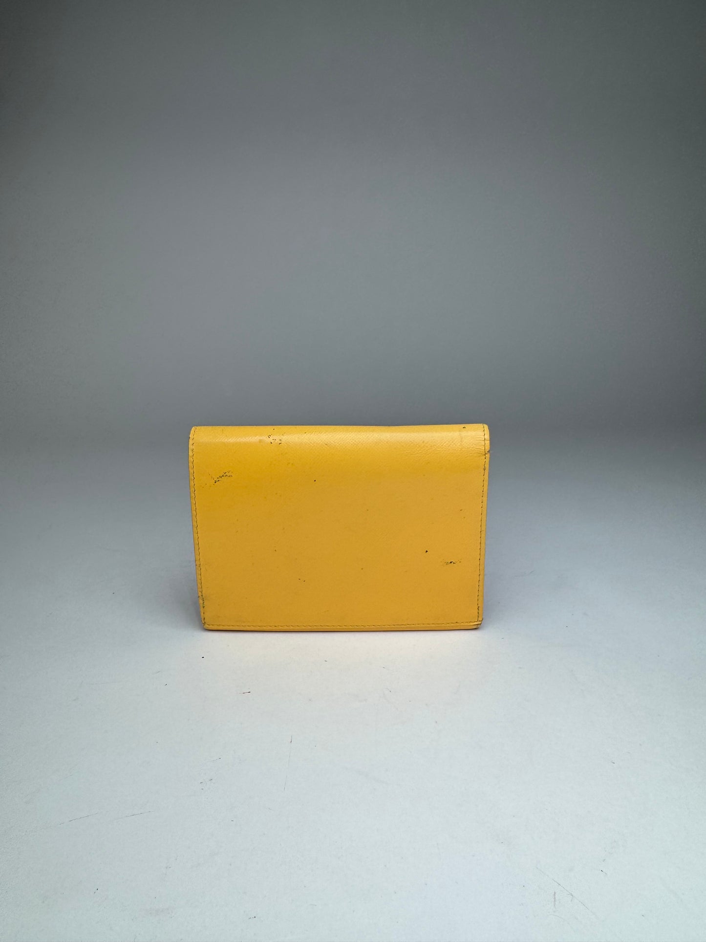 Vintage Gianni Versace Sun Leather Wallet Yellow