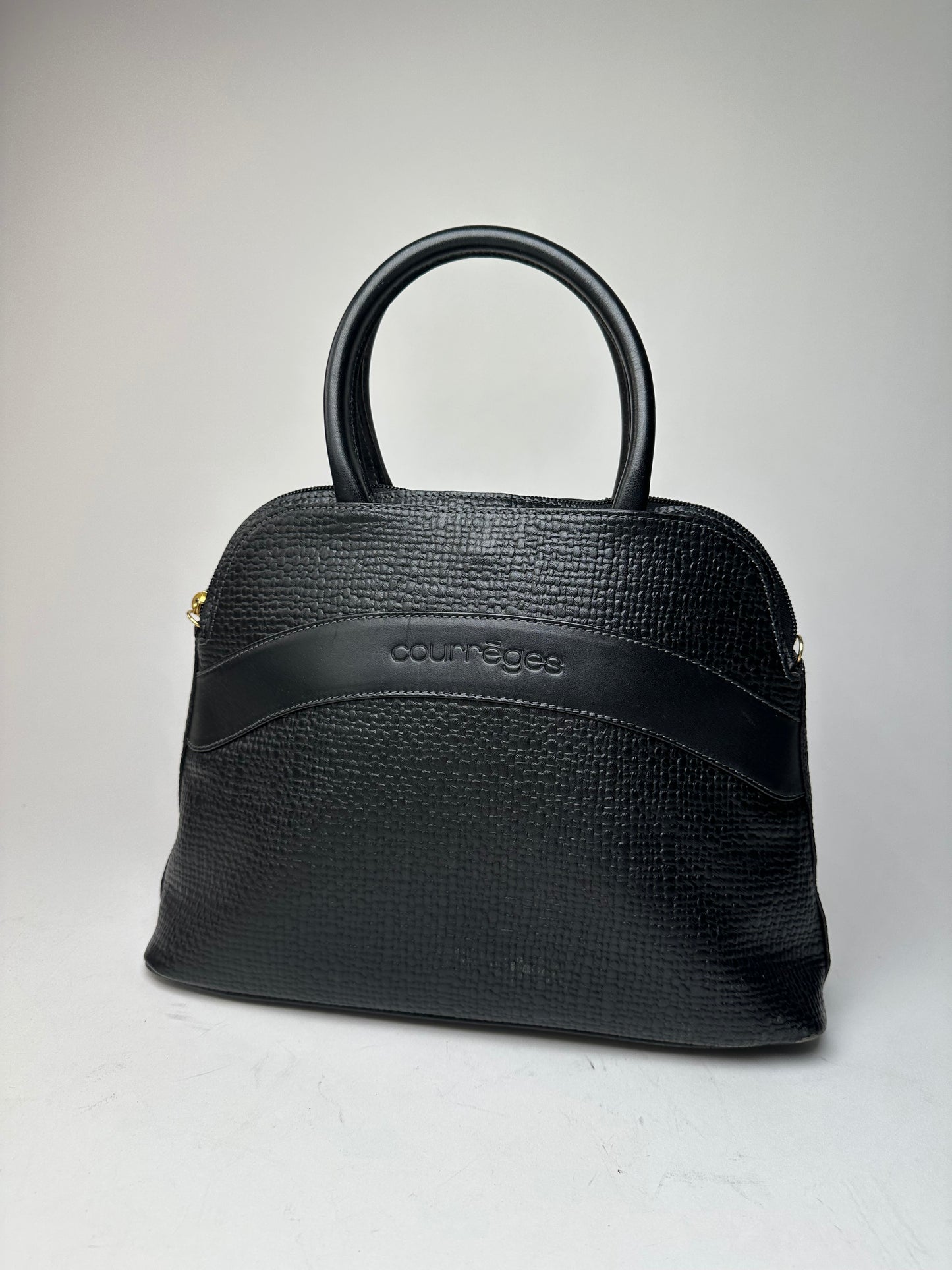 Vintage Courreges Leather Handbag Navy