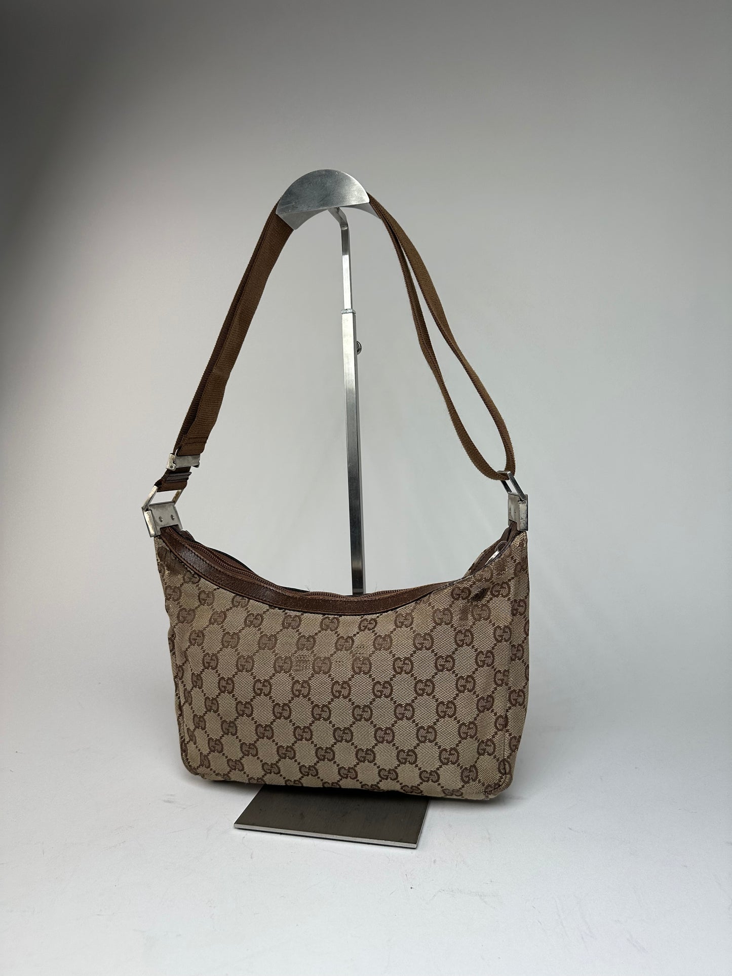 Vintage Gucci Monogram Multiway Bag Beige Brown