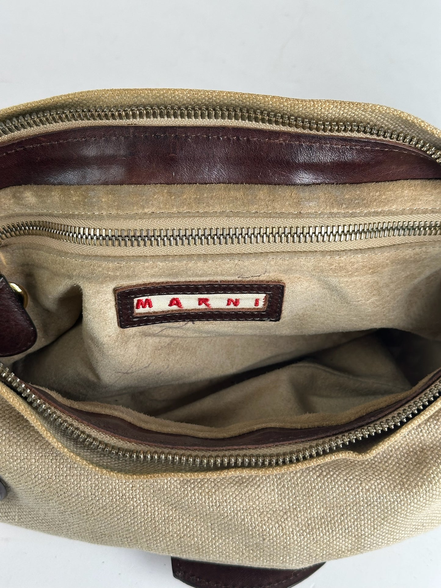 Vintage Marni Handbag Beige Brown