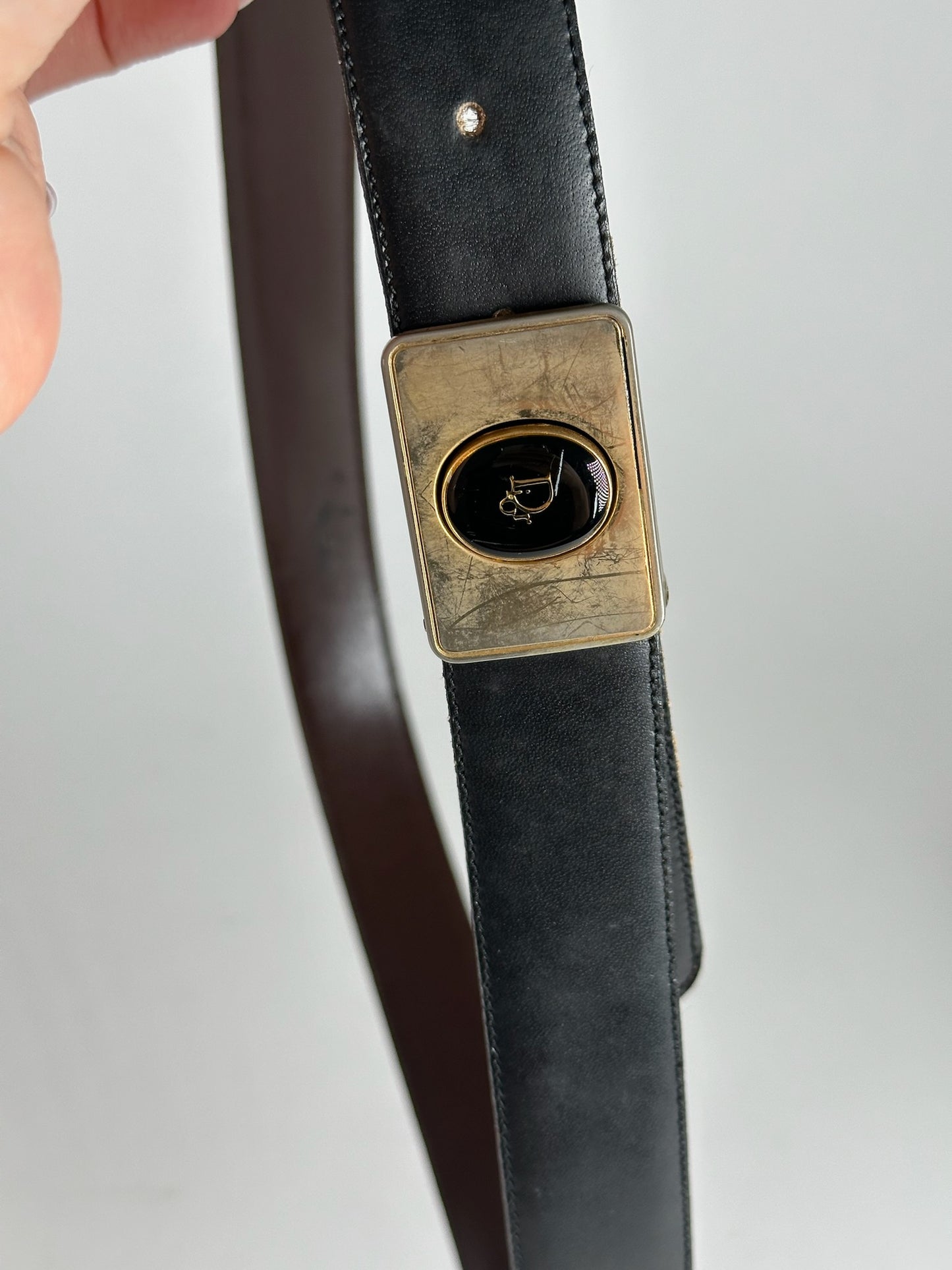 Vintage Dior Leather belt black