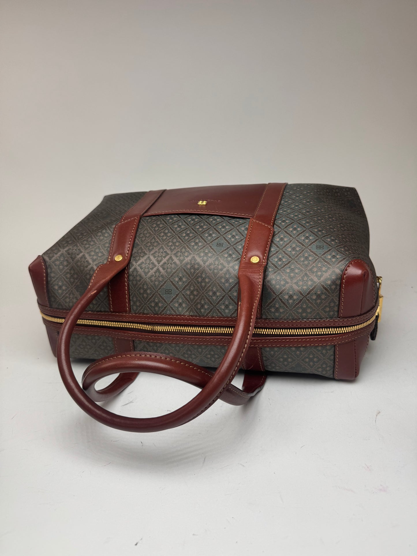 Sac week-end vintage Balenciaga Monogram Vert Marron