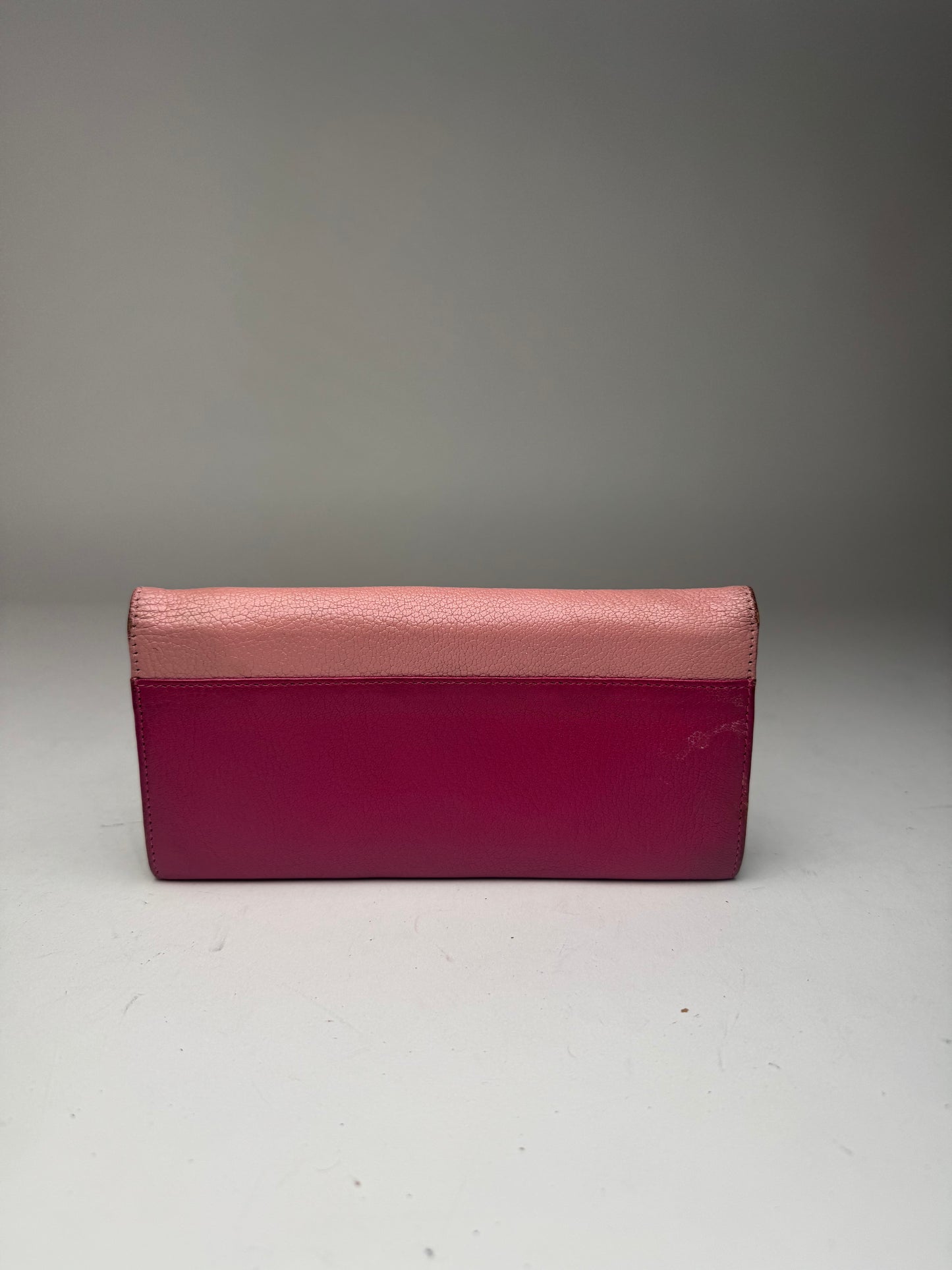 Portefeuille vintage en cuir Miu Miu rose violet