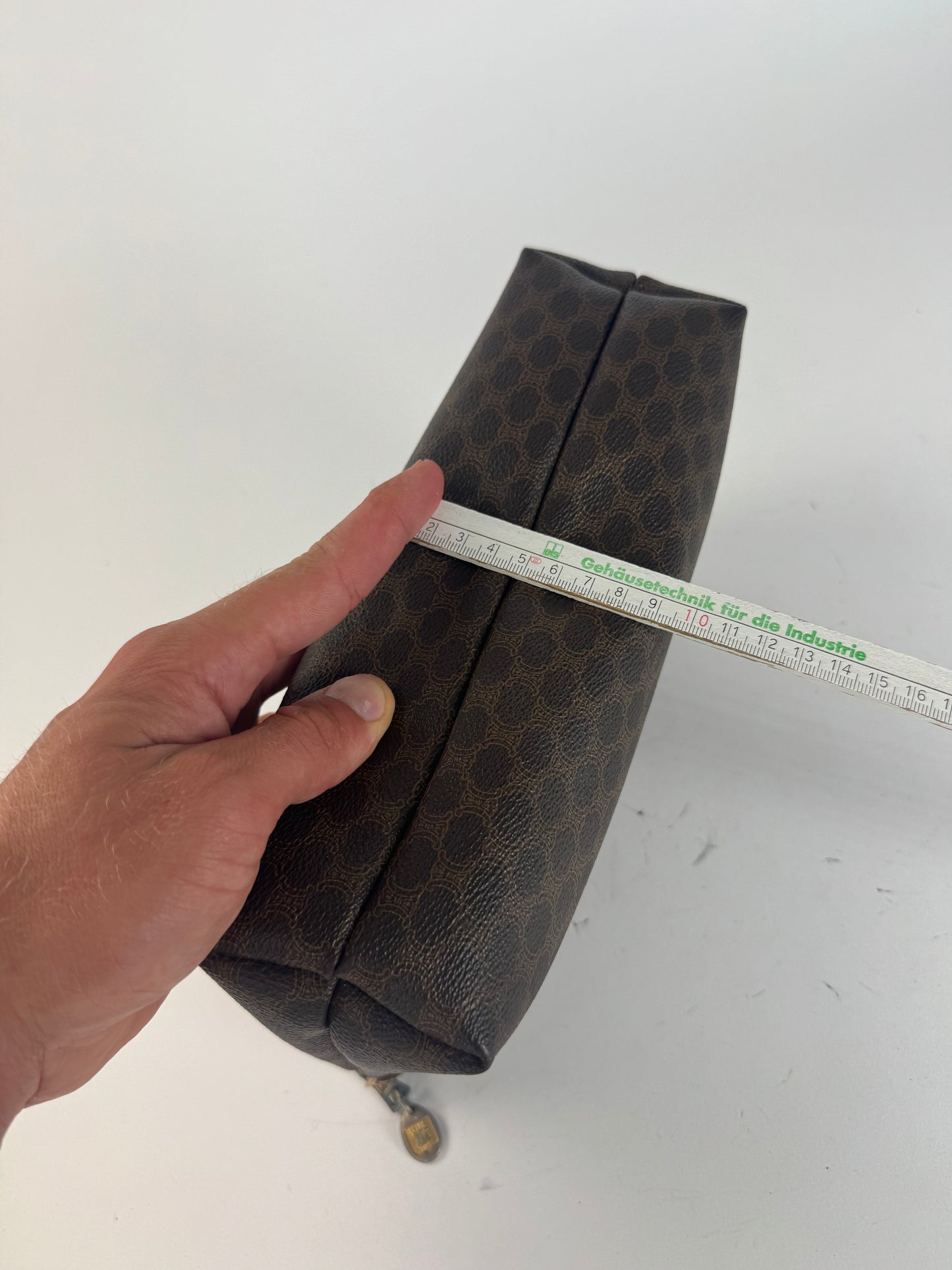 Pochette vintage en cuir Celine Paris Triomphe Marron