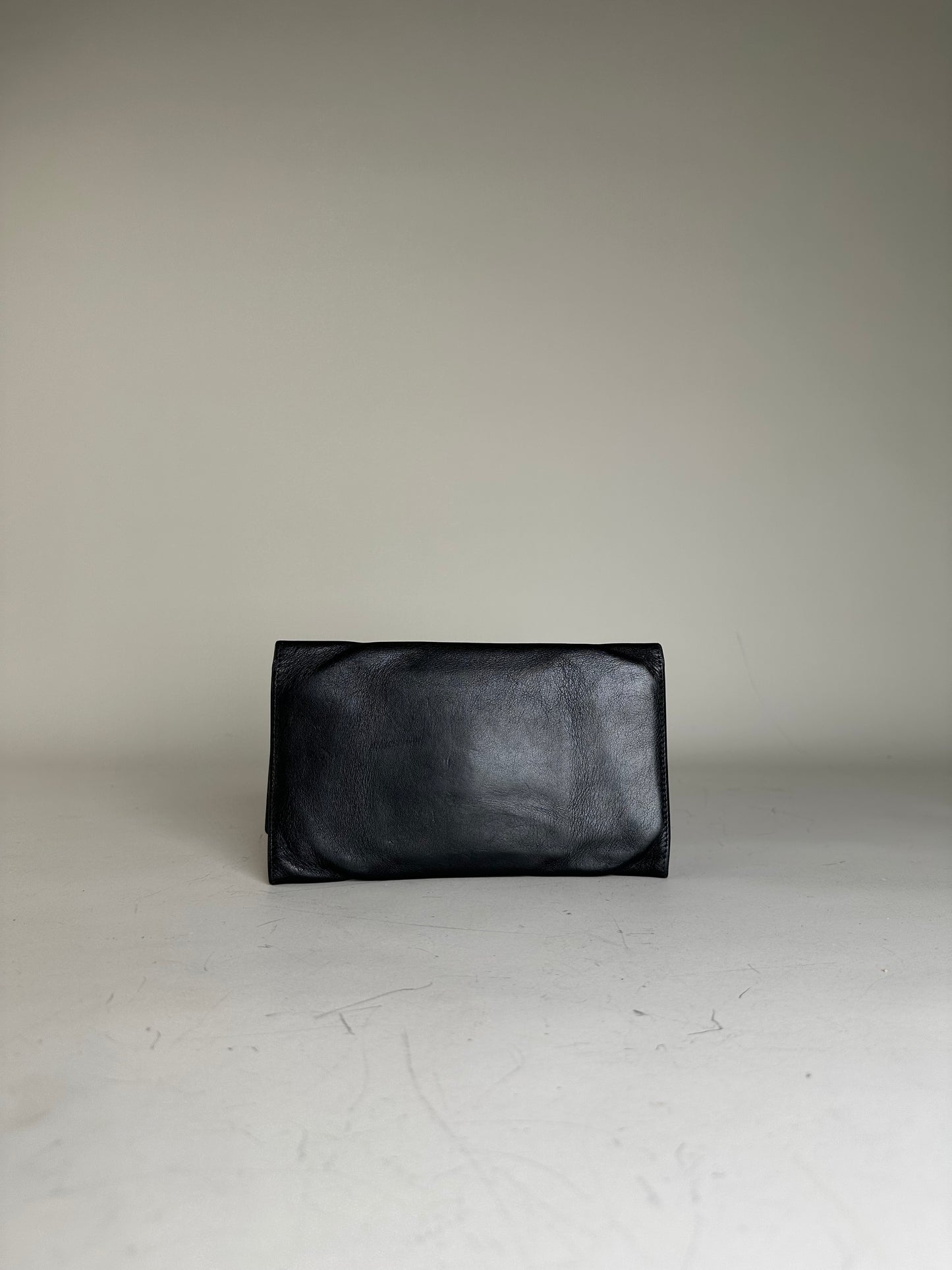 Vintage Versace Medusa Leather Clutch Wallet Black Gold