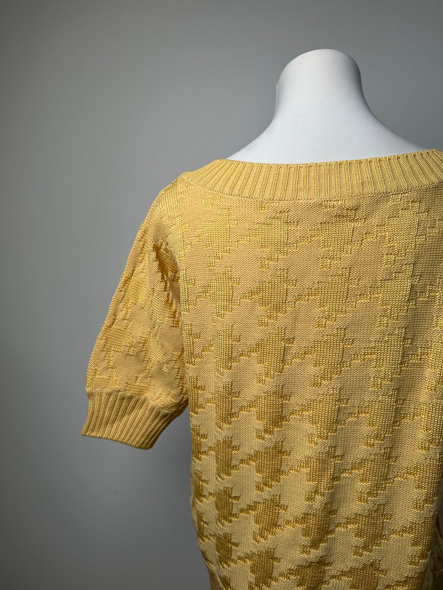 Vintage Dior Short Sleeve Wool Sweater Yellow M